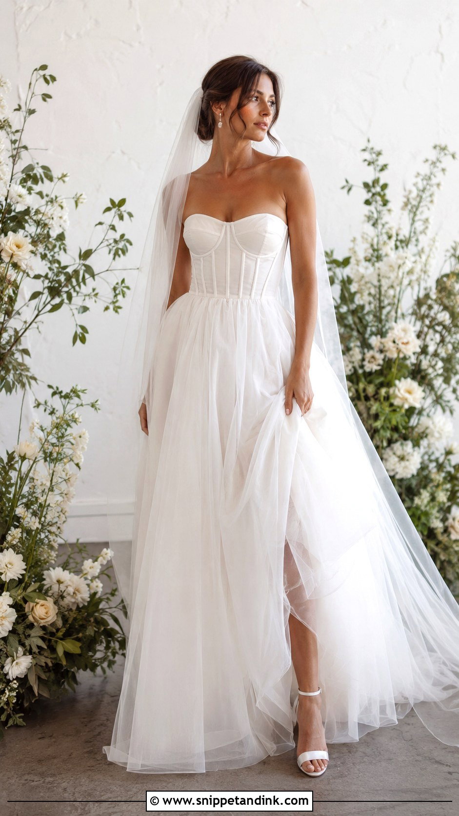 White Corset Bridal Gown - Snippet and Ink - 25 White Bridal Gown Ideas