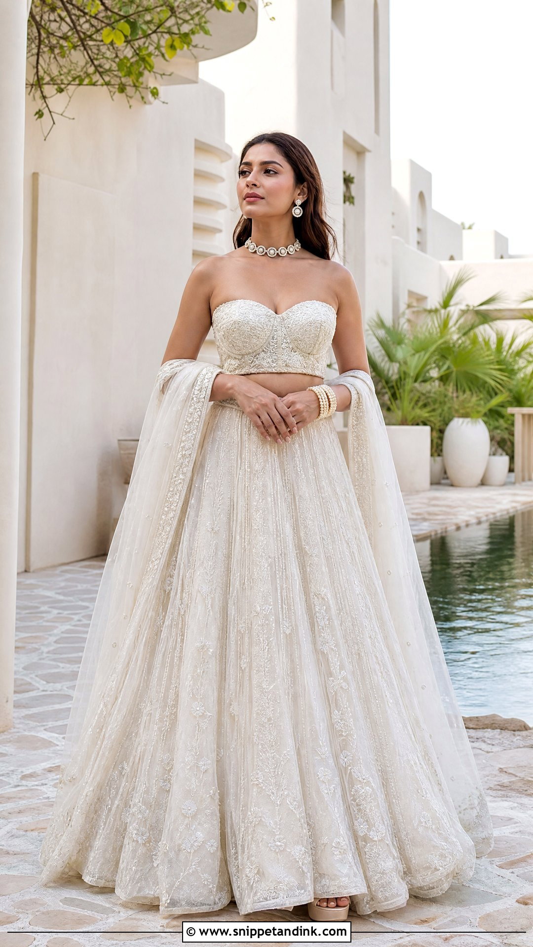 White Corset Bridal Lehenga - Snippet and Ink - 20 White Lehanga Design Bride Ideas
