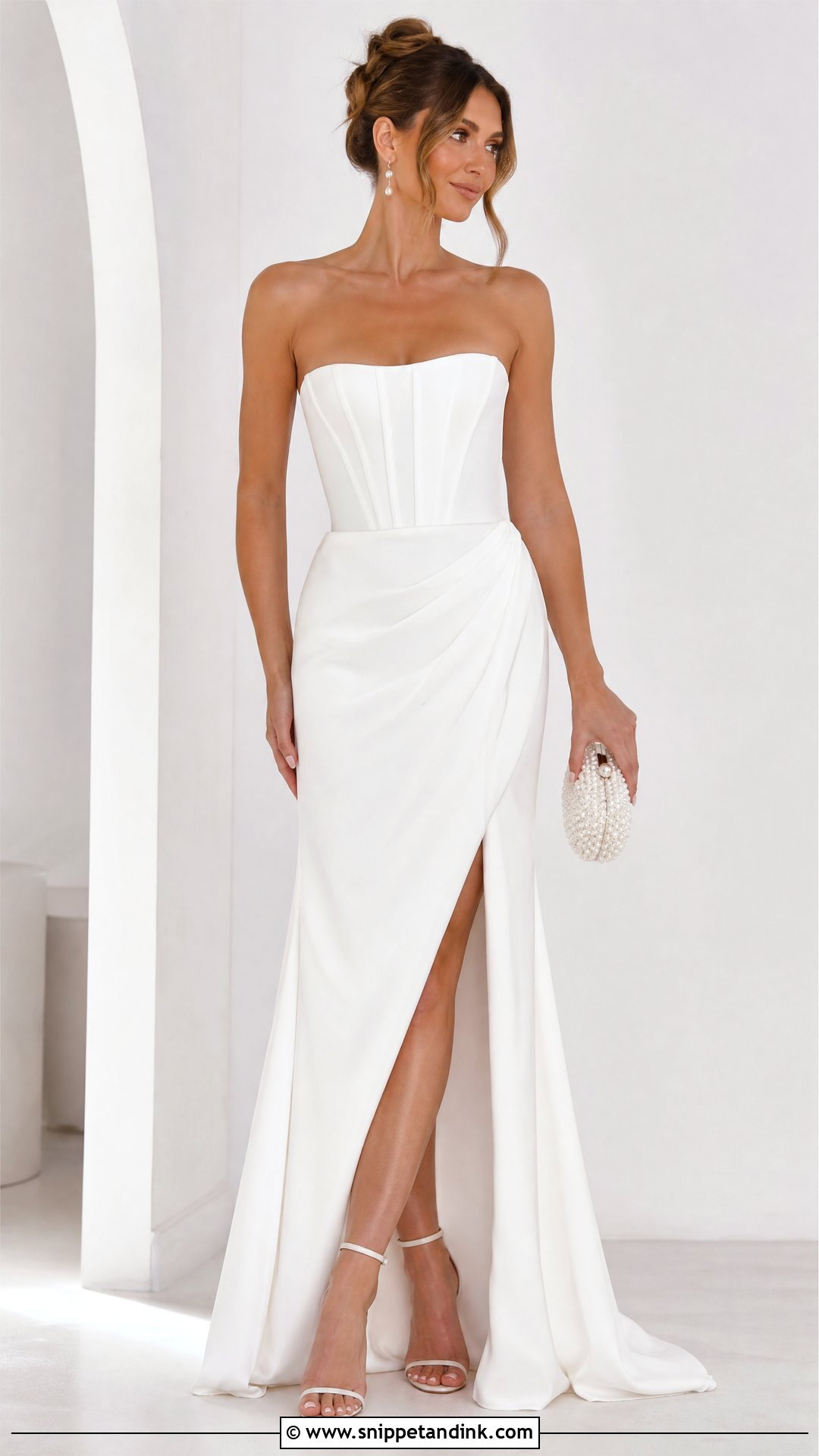White Corset Gown Outfit - Snippet and Ink - 25 White Gown Styles