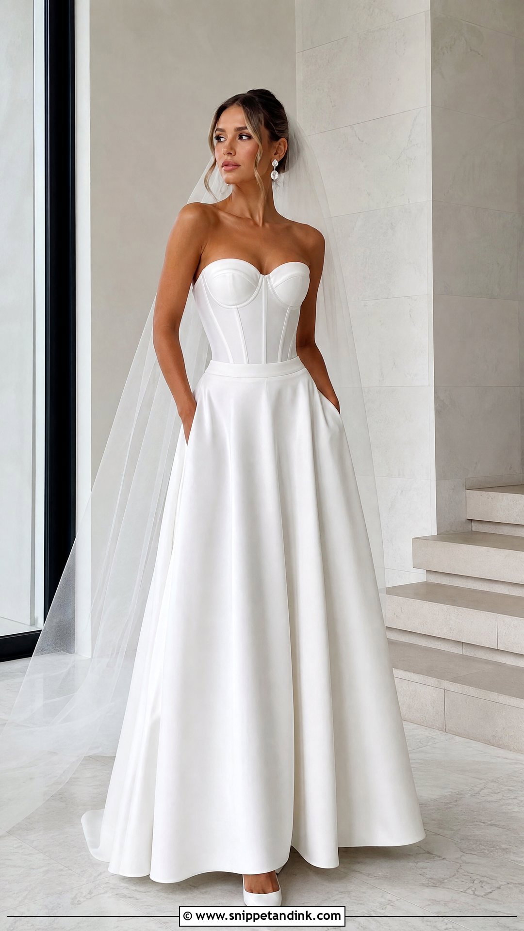 White Corset Top And Skirt Wedding Dress - Snippet and Ink - 20 White Corset Wedding Dress Ideas