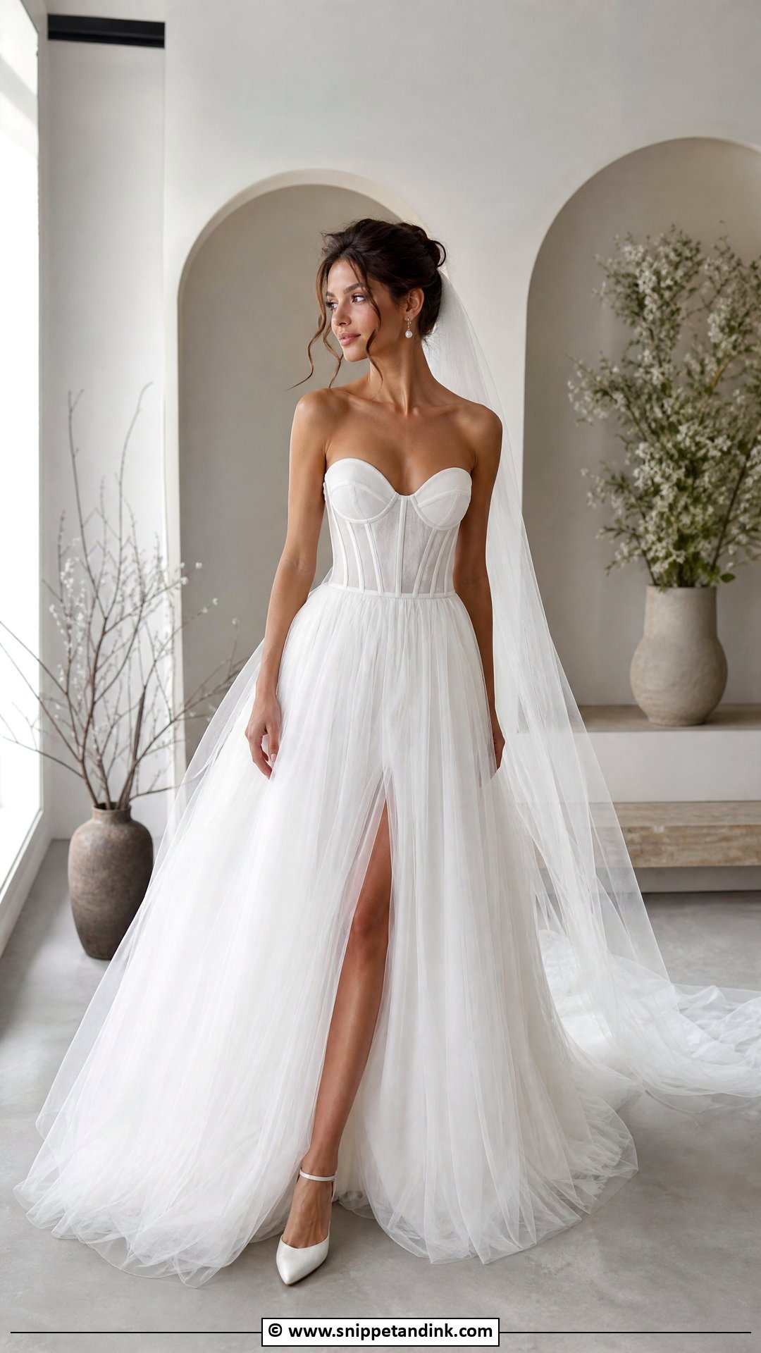 White Corset Wedding Dress - Snippet and Ink - 30 White Wedding Dress Ideas