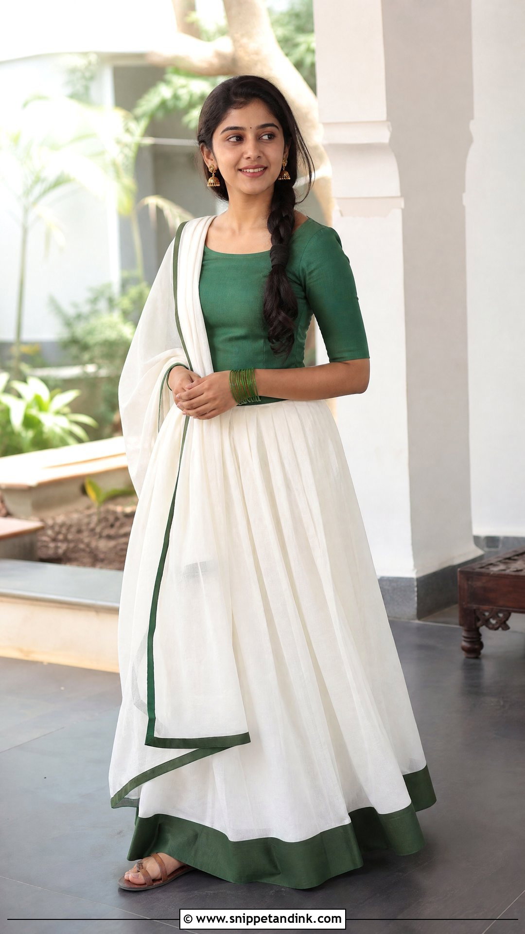 White Cotton Dhavani - Snippet and Ink - 20 White Dhavani Ideas