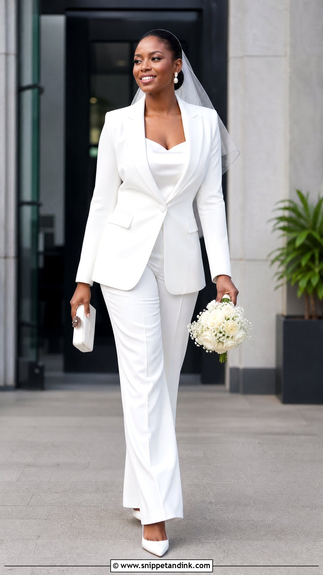 White Court Wedding Pantsuit - Snippet and Ink - 25 Court Wedding Dress in Nigeria Ideas