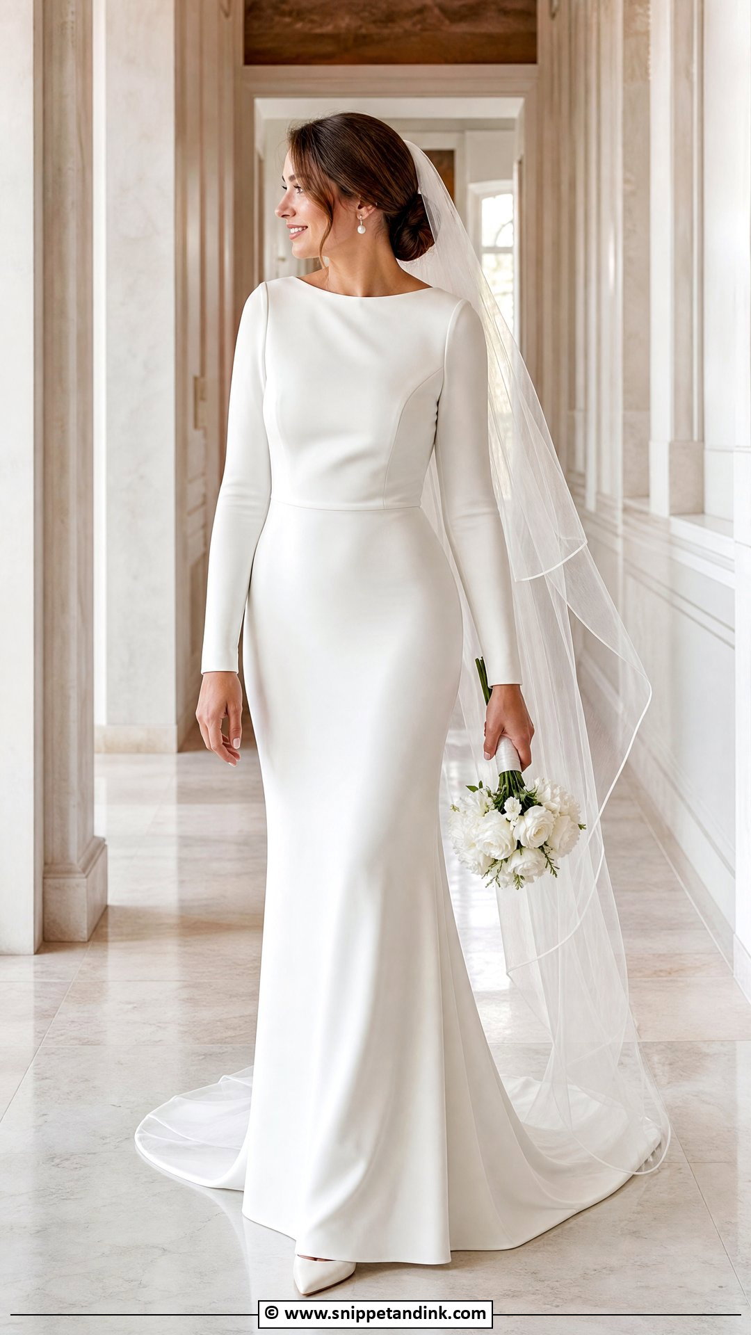White Crepe Wedding Dress - Snippet and Ink - 30 White Wedding Dress Ideas