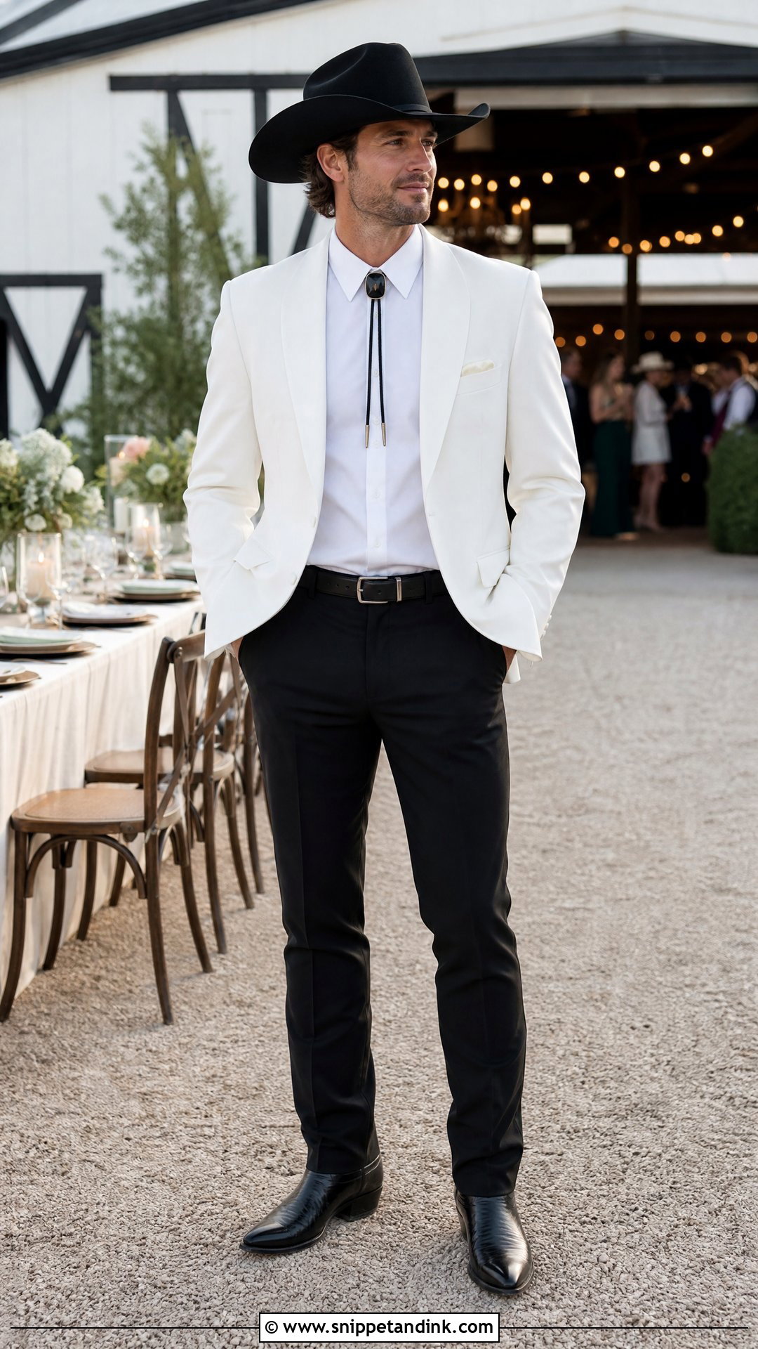 White Dinner Jacket Western Wedding Suit - Snippet and Ink - 20 Western Wedding Suit Ideas