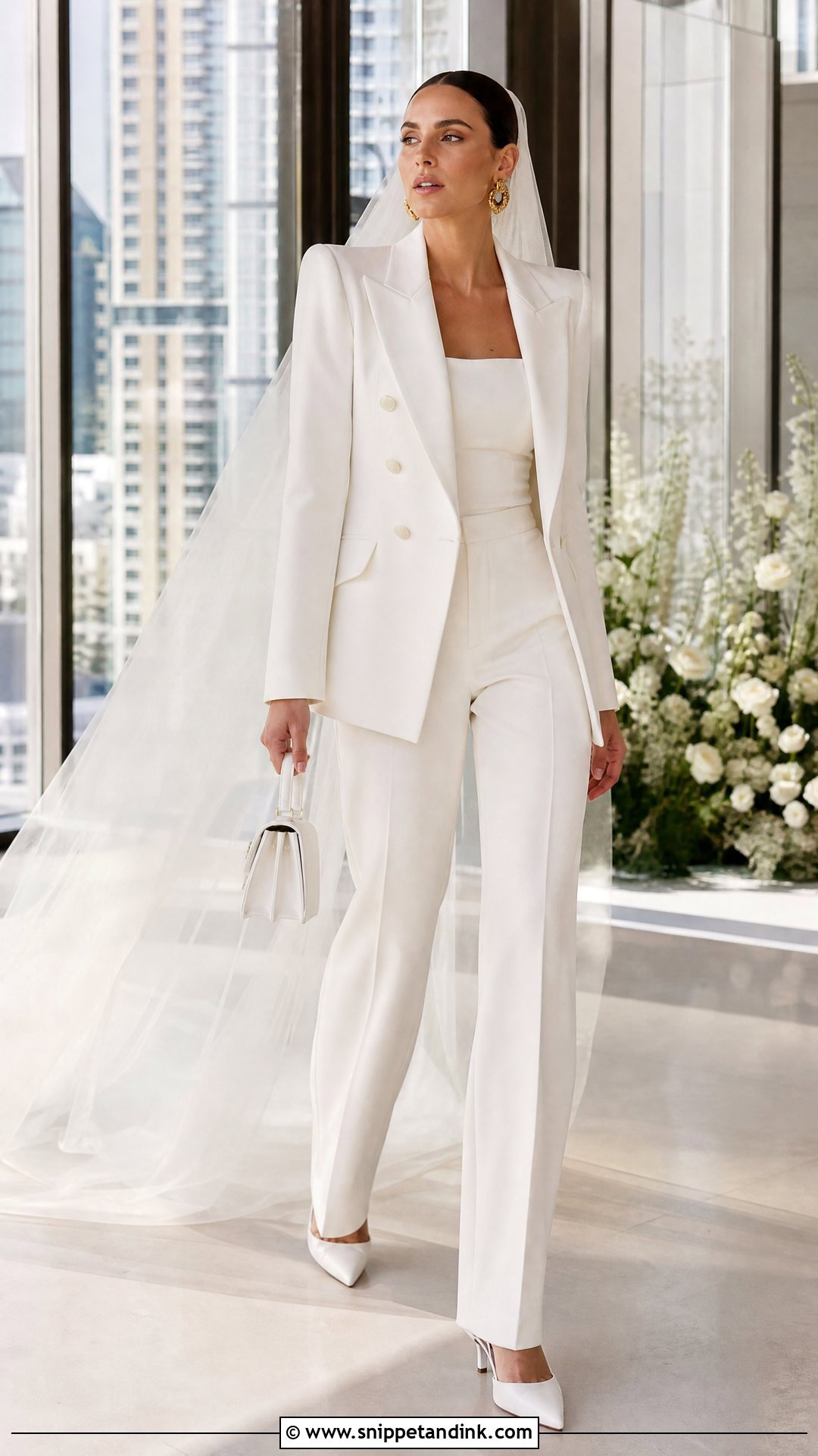 White Double Breasted Wedding Suit - Snippet and Ink - 25 Suit Wedding Dress Ideas