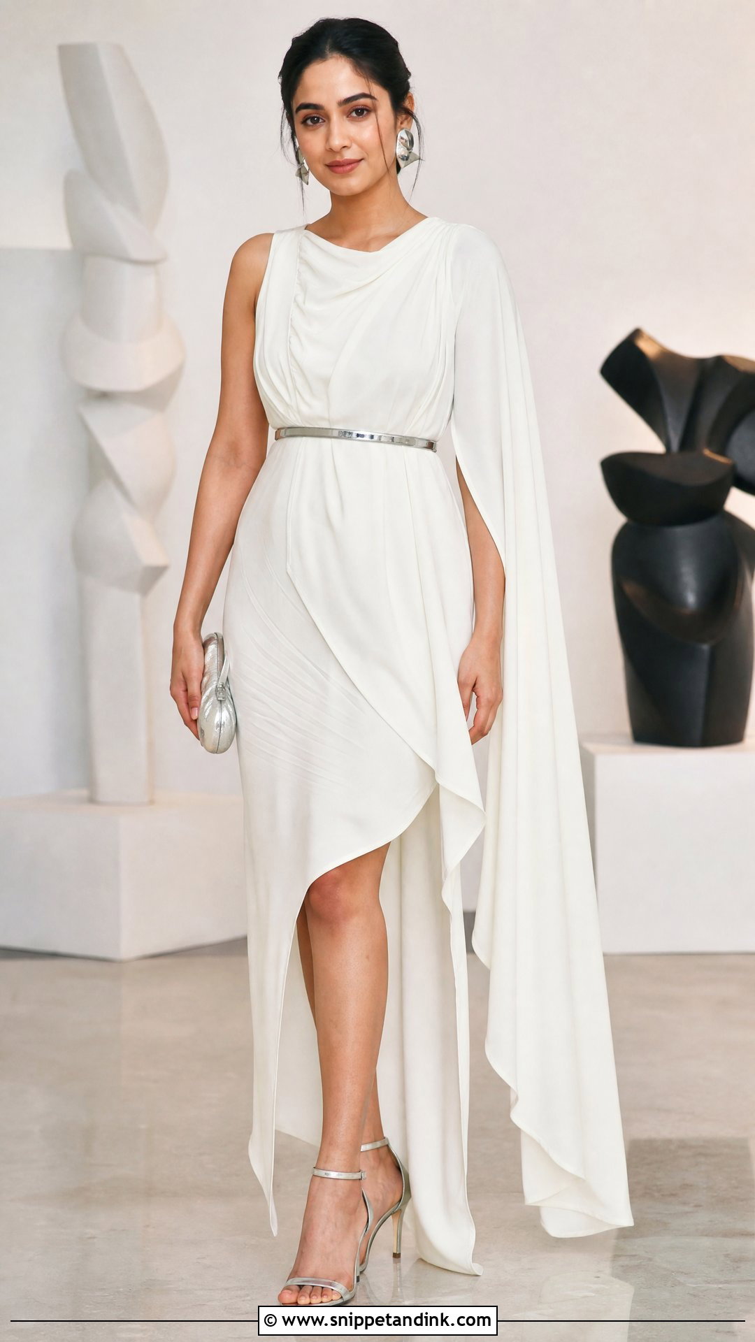 White Draped Indo Western Dress - Snippet and Ink - 20 Simple White Indian Dress Ideas