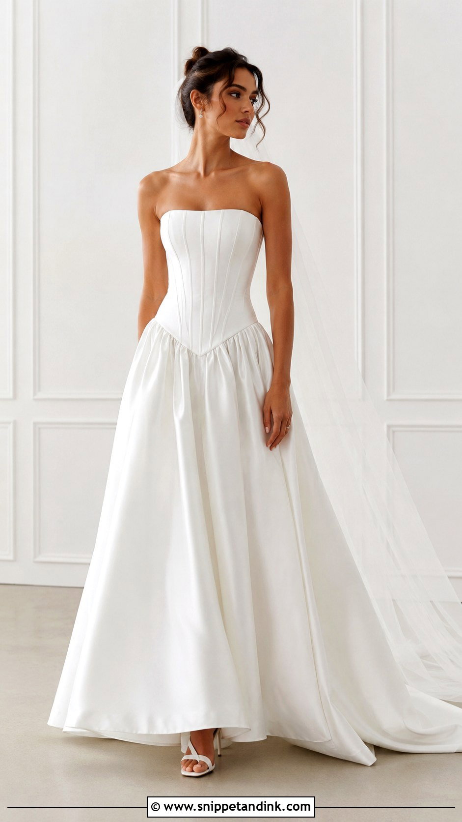 White Drop Waist Bride Dress - Snippet and Ink - 25 White Bride Dress Ideas