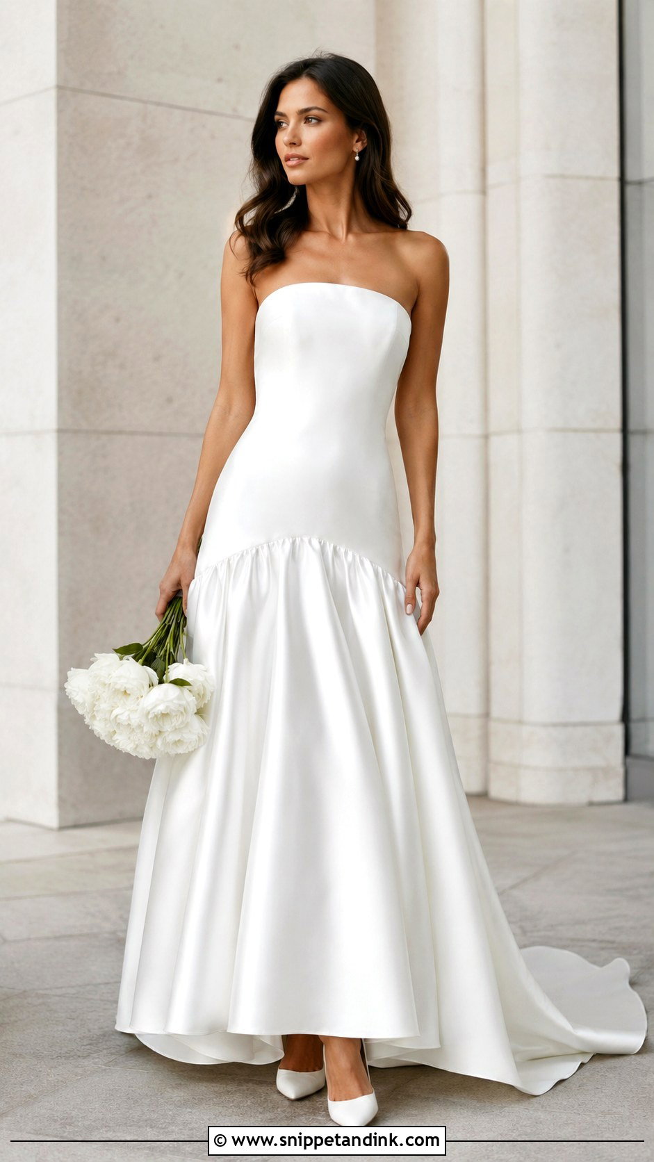 White Drop Waist Wedding Dress - Snippet and Ink - 25 Simple White Wedding Dress Ideas