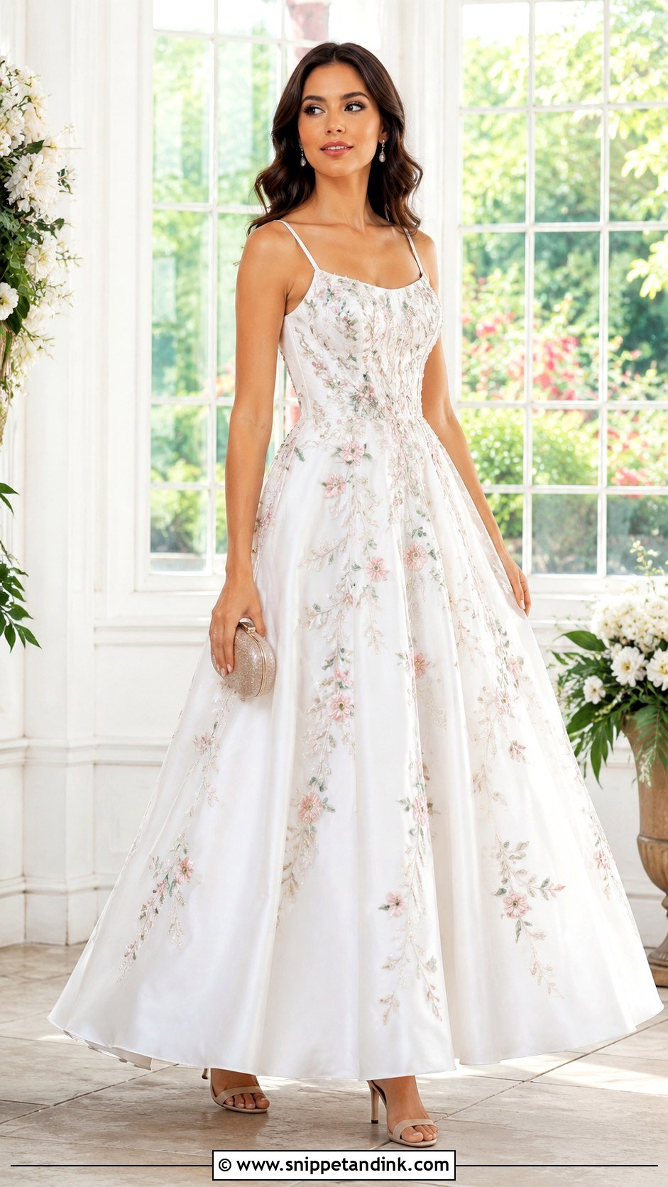 White Embroidered Ball Gown With Soft Waves - Snippet and Ink - 25 White Ball Gown Ideas