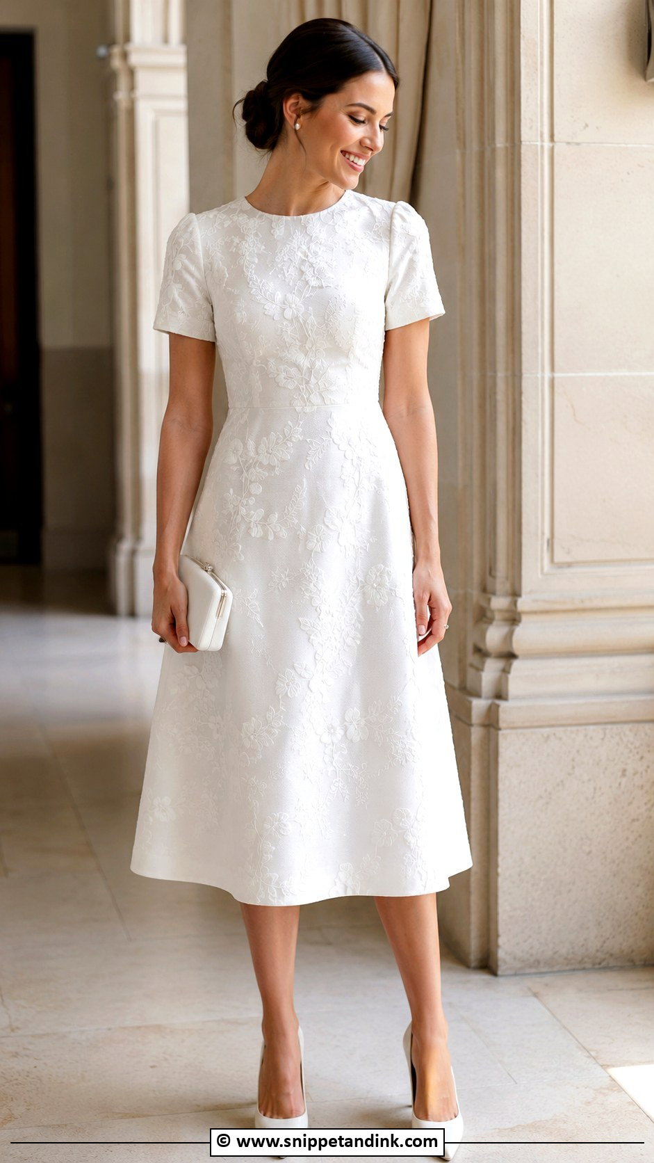 White Embroidered Civil Wedding Dress - Snippet and Ink - 30 Classy Civil Wedding Dresses