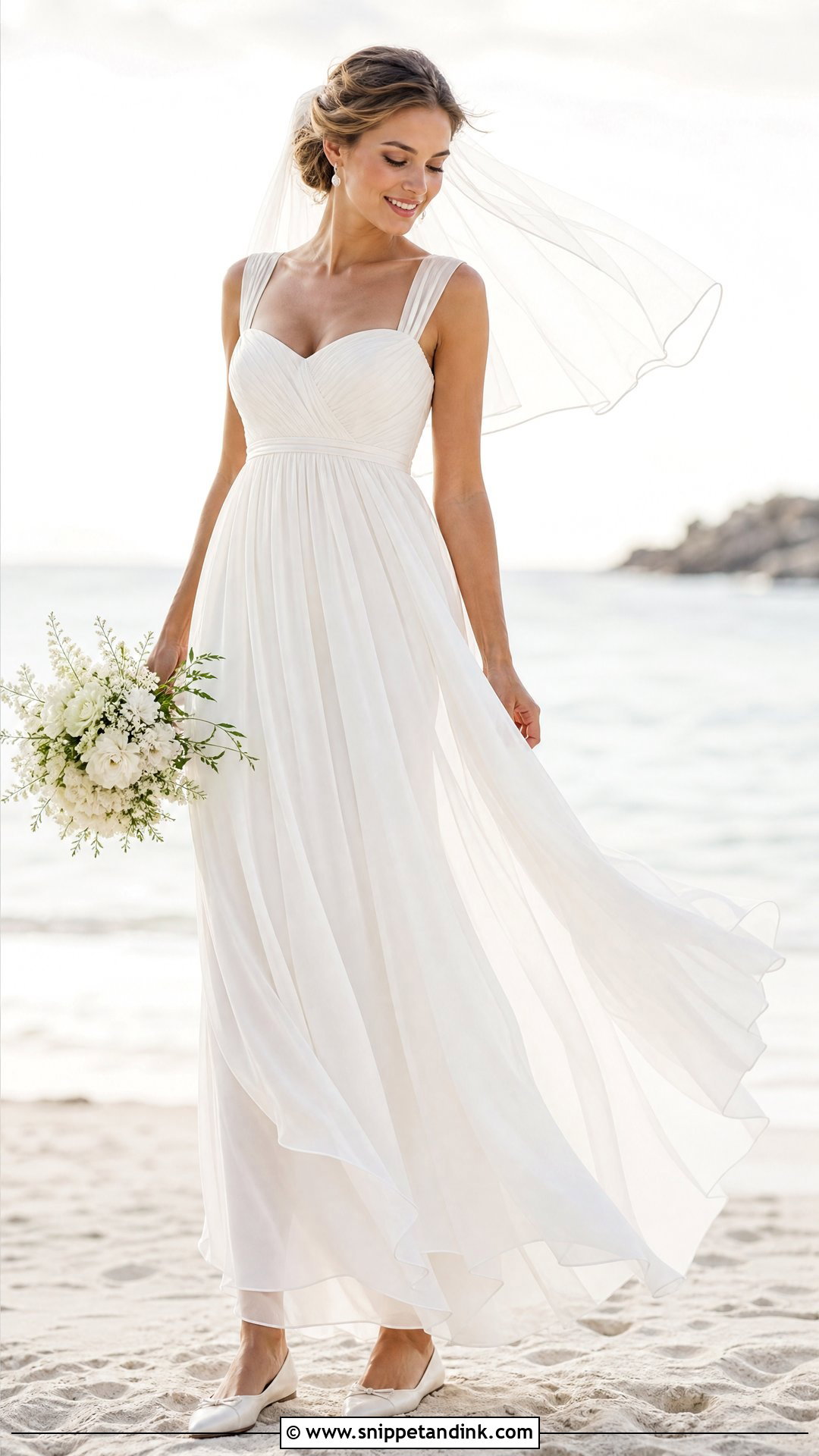 White Empire Waist Chiffon Bridal Dress - Snippet and Ink - 20 White Bridal Dresses