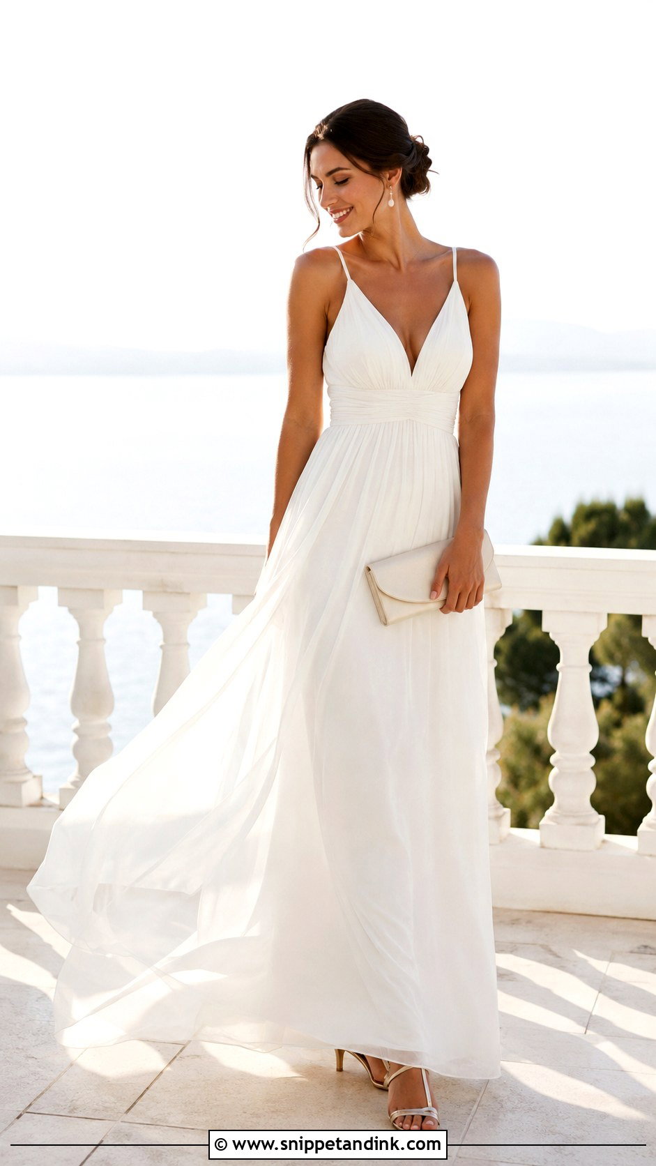 White Empire Waist Gown - Snippet and Ink - 20 Elegant White Gown Ideas