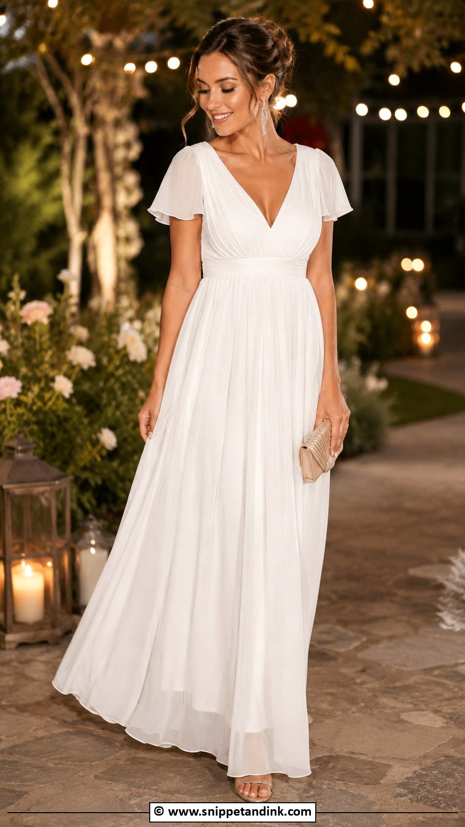 White Empire Waist Gown Outfit - Snippet and Ink - 35 White Gown Ideas
