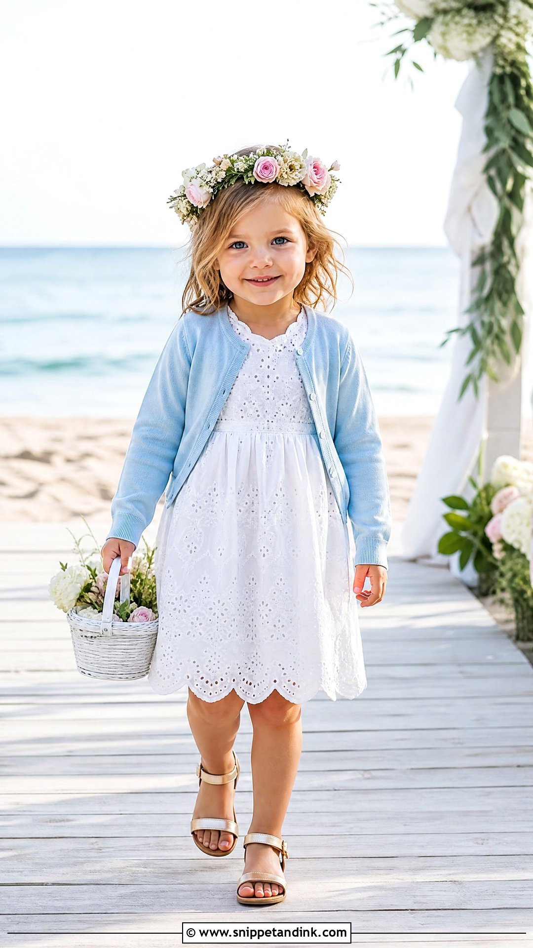 White Eyelet Flower Girl Wedding Outfit - Snippet and Ink - 20 Toddler Girl Wedding Outfit Ideas