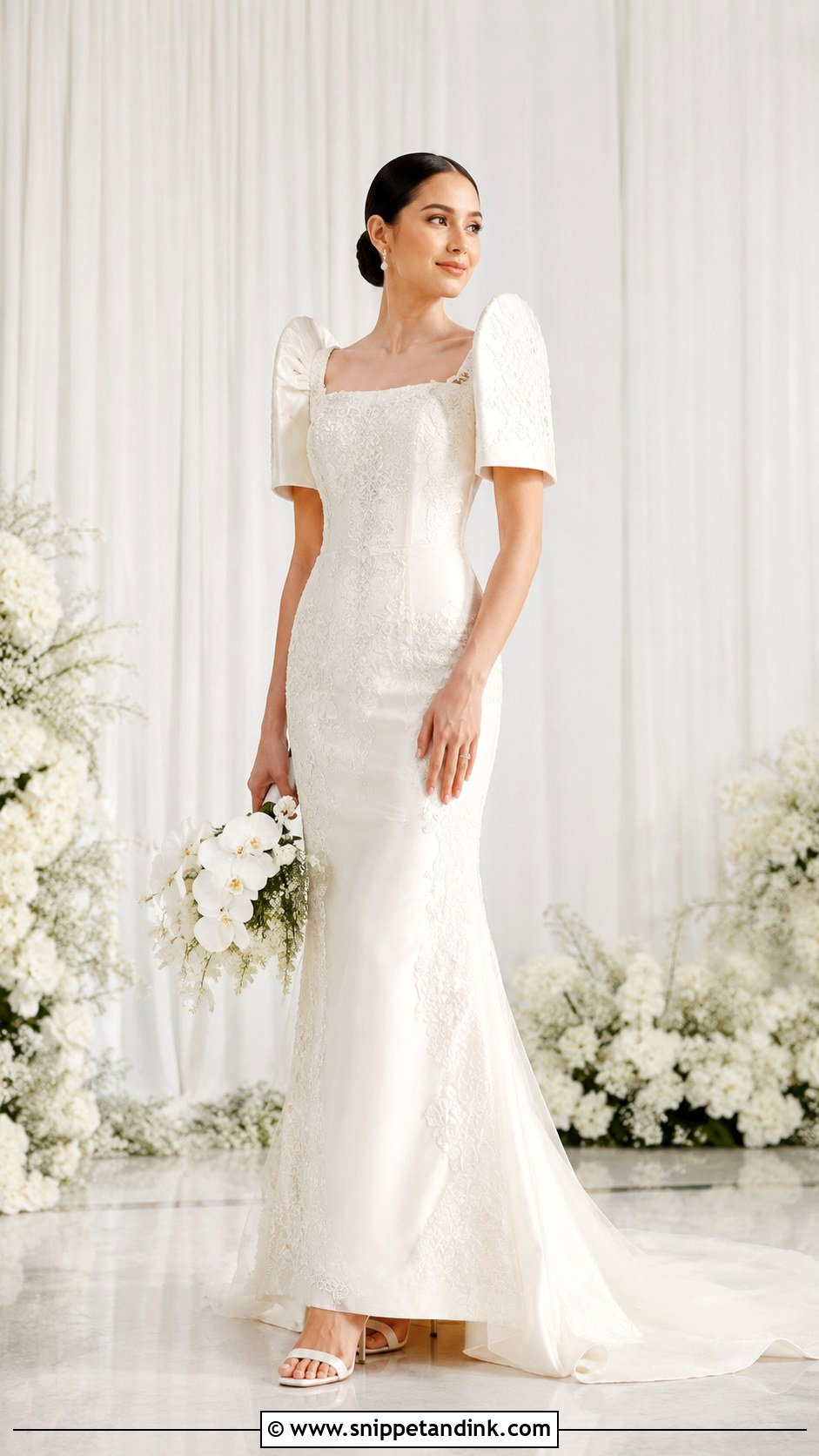 White Filipiniana Bridal Gown - Snippet and Ink - 25 Filipiniana Gown Ideas