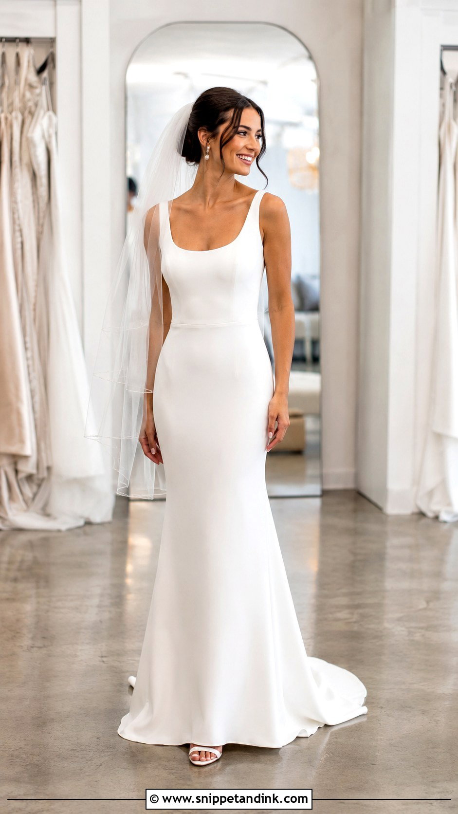 White Fit And Flare Wedding Dress - Snippet and Ink - 25 Simple White Wedding Dress Ideas