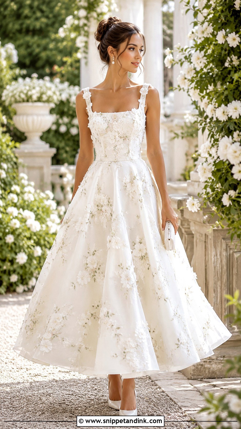 White Floral Ballgown - Snippet and Ink - 25 Fairytale Ballgown Ideas