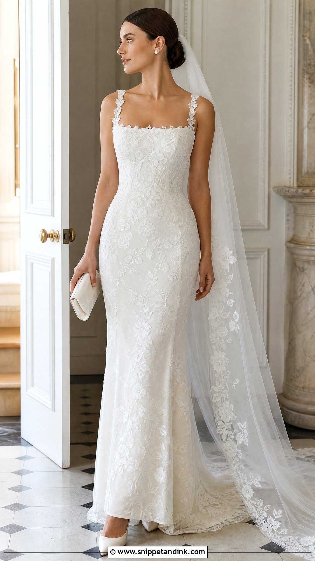 White Floral Embroidered Wedding Dress - Snippet and Ink - 20 Wedding Dress Flowers Embroidery