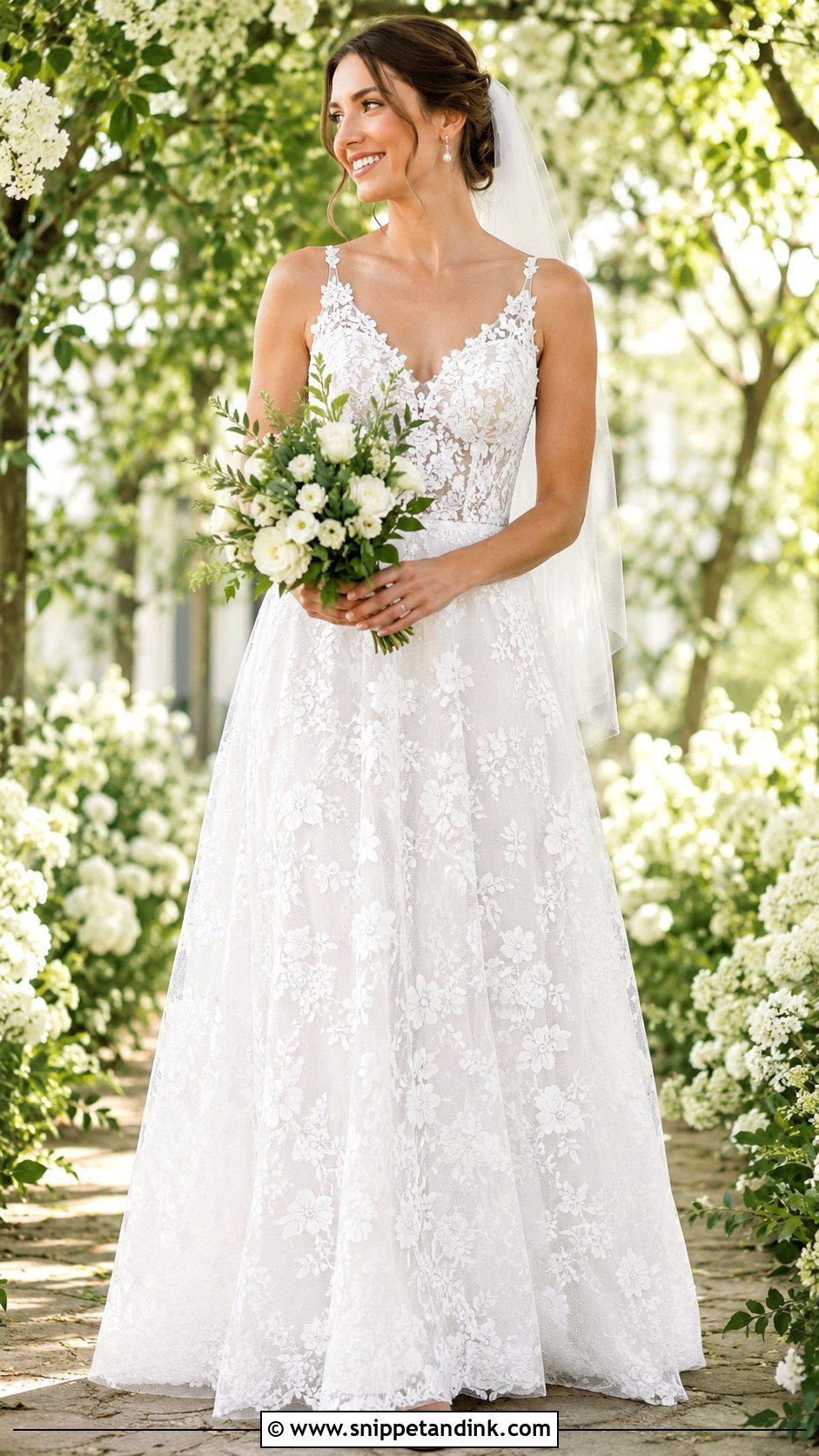 White Floral Lace Wedding Dress - Snippet and Ink - 25 White Lace Wedding Dress Ideas