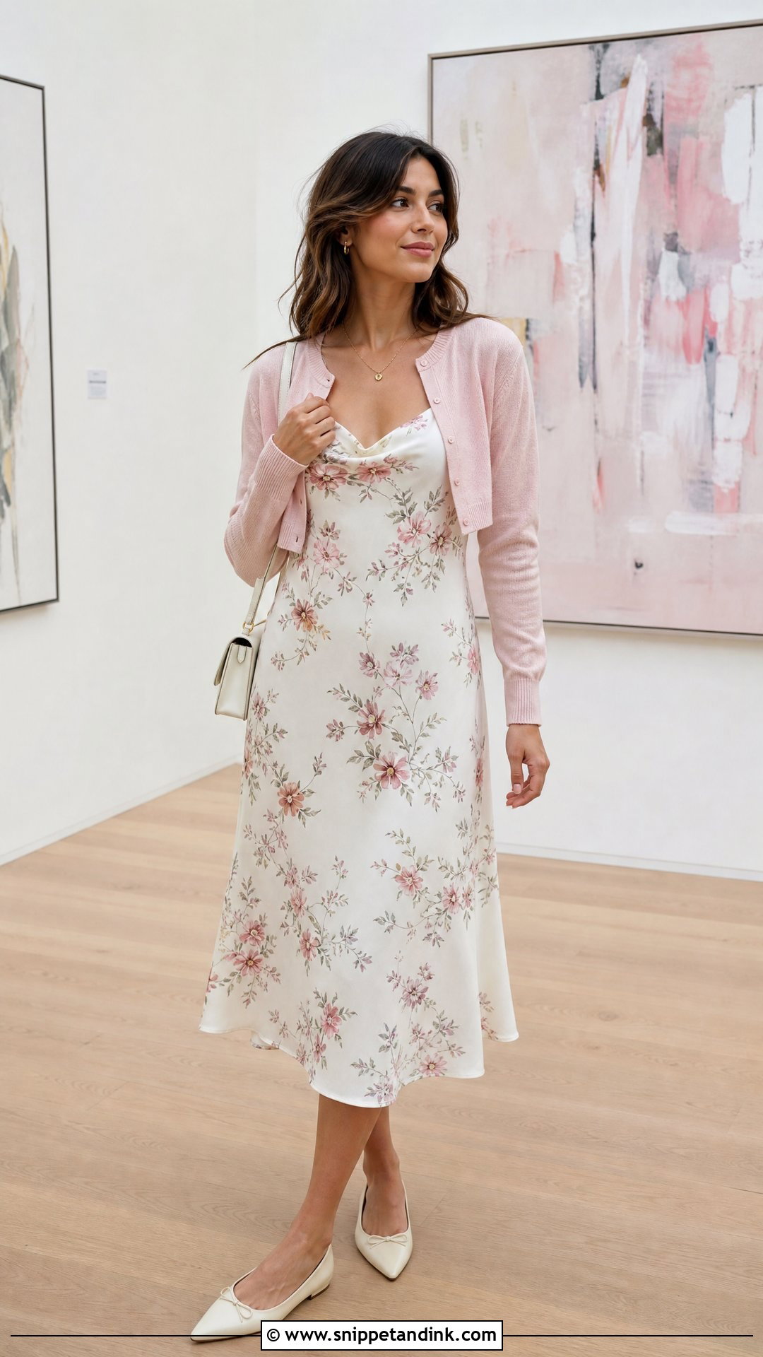 White Floral Slip Dress With Cardigan - Snippet and Ink - 20 White Dress Flowers