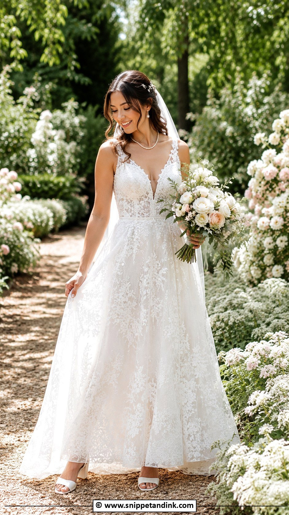 White Garden Wedding Dress - Snippet and Ink - 35 White Wedding Dresses