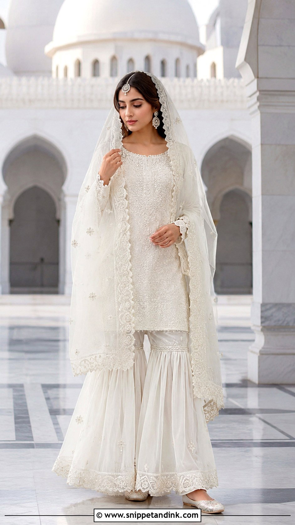 White Gharara Nikah Dress - Snippet and Ink - 20 Dress for Nikah Ideas