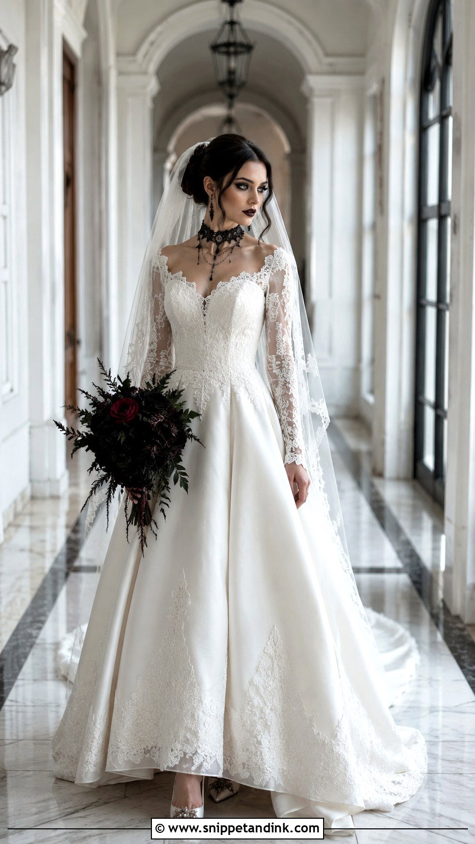 White Gothic A Line Wedding Dress - Snippet and Ink - 25 Gothic White Wedding Dress Ideas