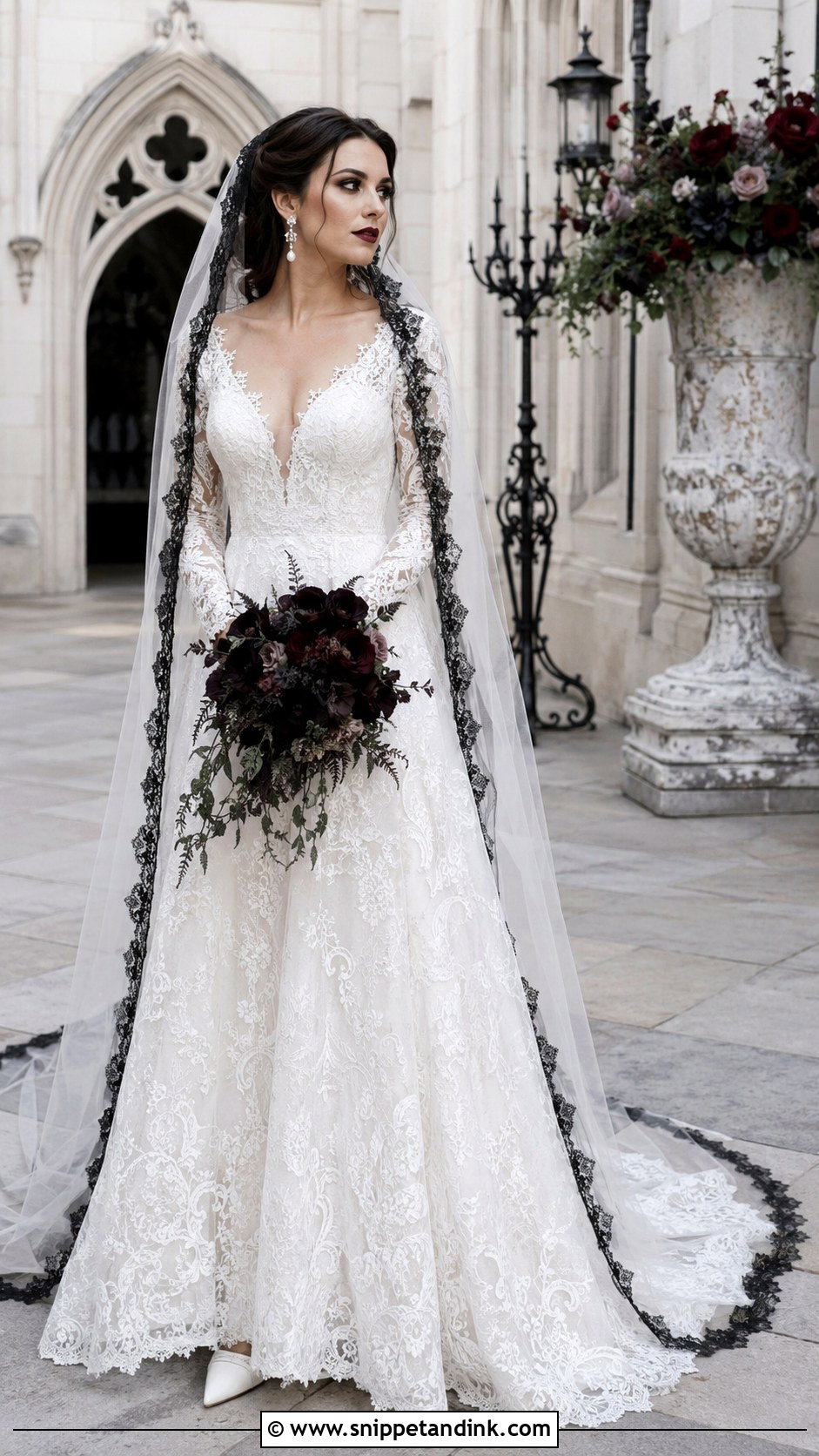 White Gothic Lace Wedding Dress - Snippet and Ink - 25 Gothic White Wedding Dress Ideas