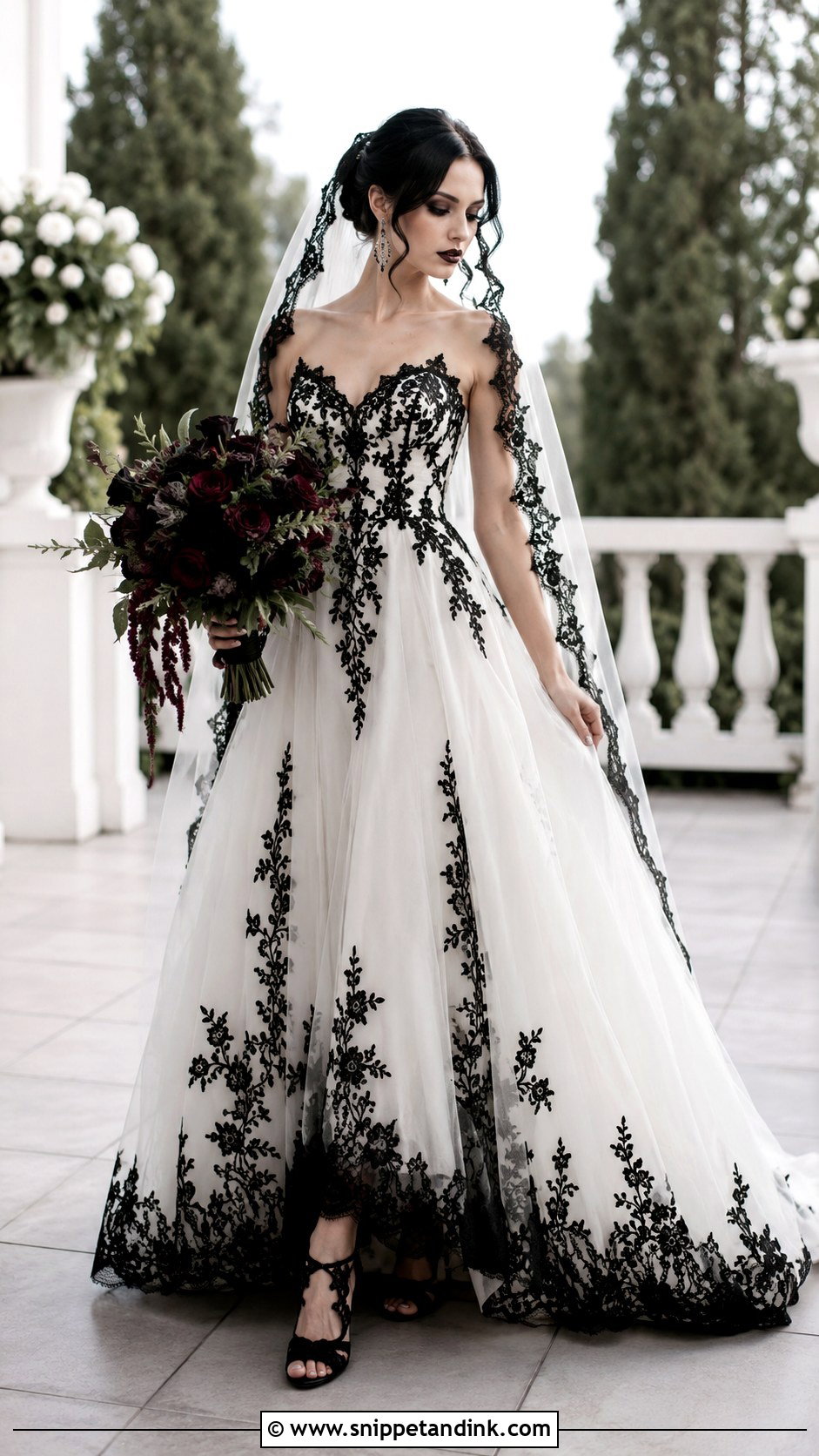 White Gothic Mermaid Wedding Dress - Snippet and Ink - 25 Gothic White Wedding Dress Ideas