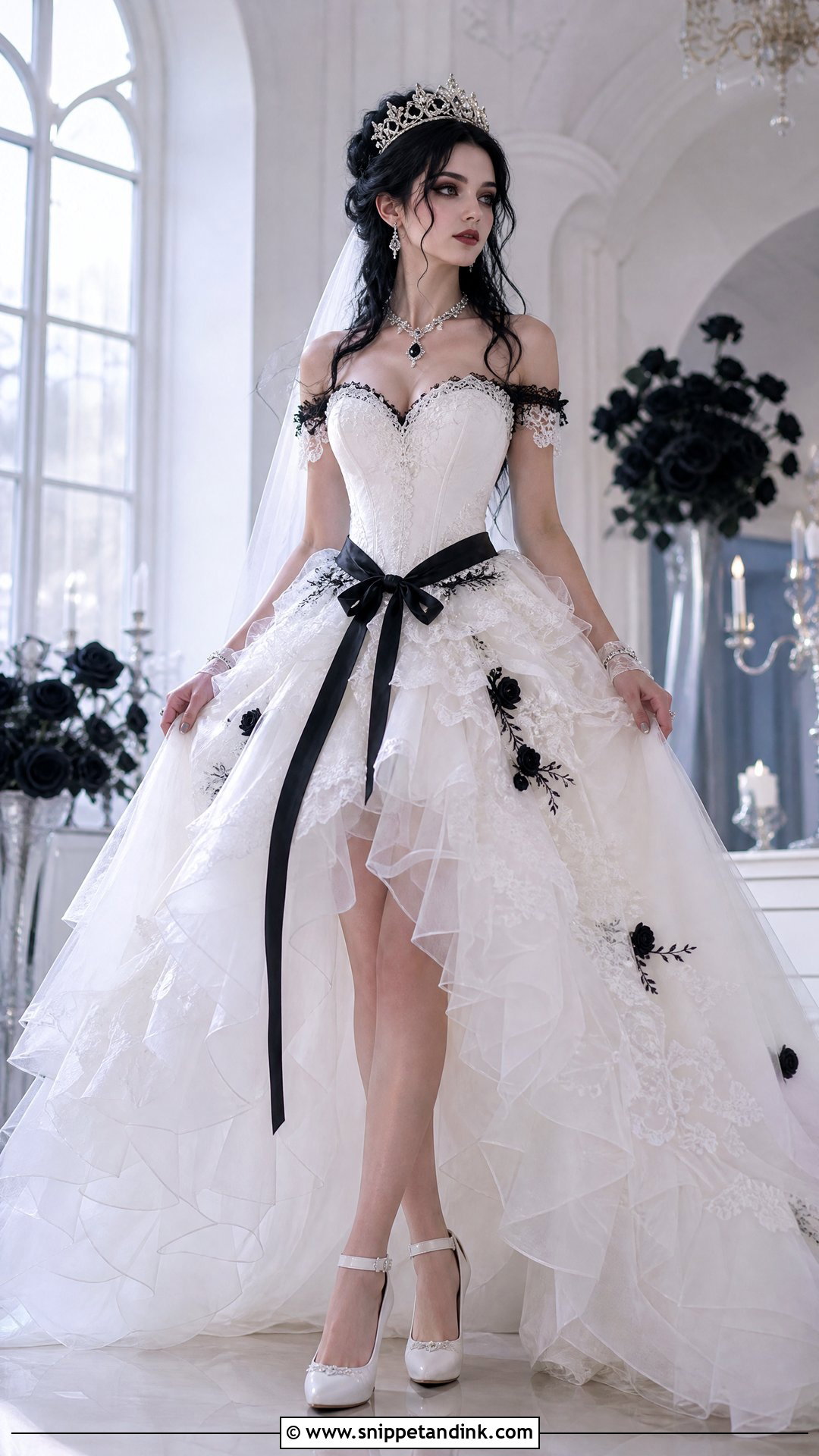 White Gothic Princess Wedding Dress - Snippet and Ink - 25 White Goth Wedding Dress Ideas