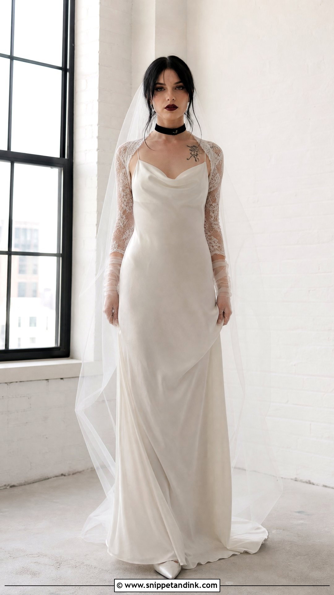 White Gothic Slip Wedding Dress - Snippet and Ink - 25 White Goth Wedding Dress Ideas