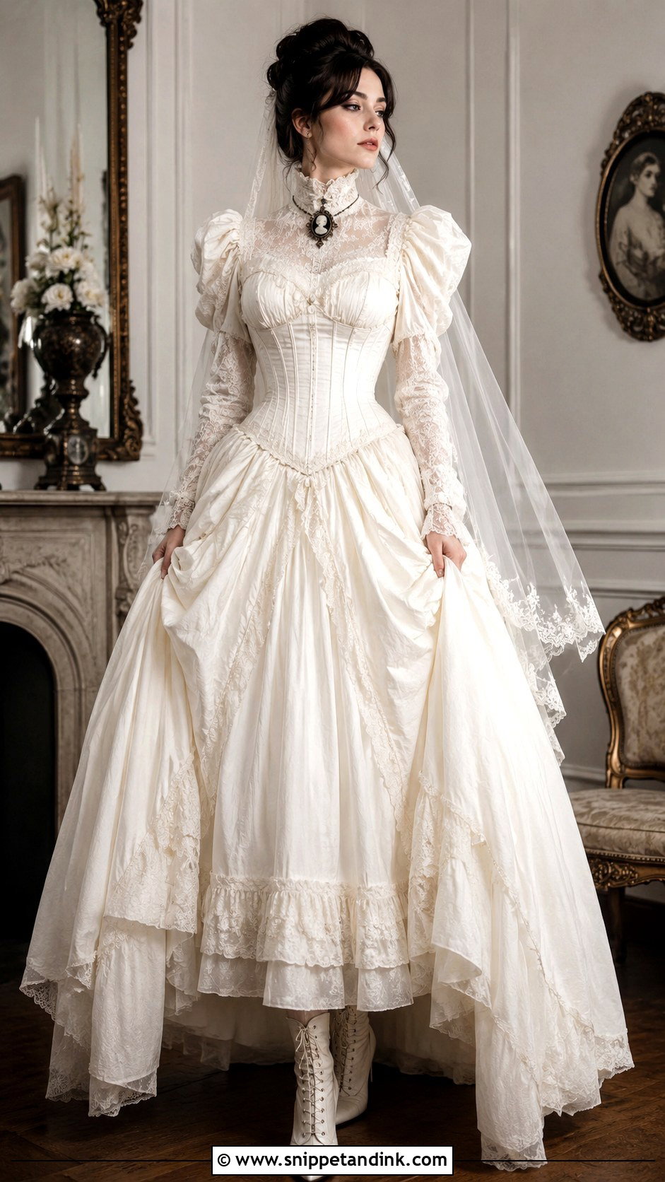 White Gothic Victorian Wedding Dress - Snippet and Ink - 25 Gothic White Wedding Dress Ideas