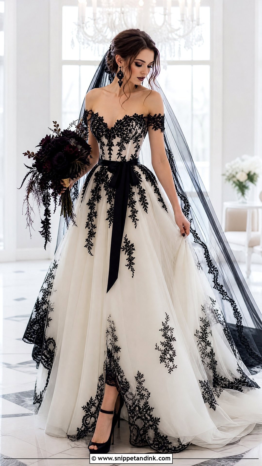 White Gothic Wedding Dress - Snippet and Ink - 25 Gothic Wedding Dresses