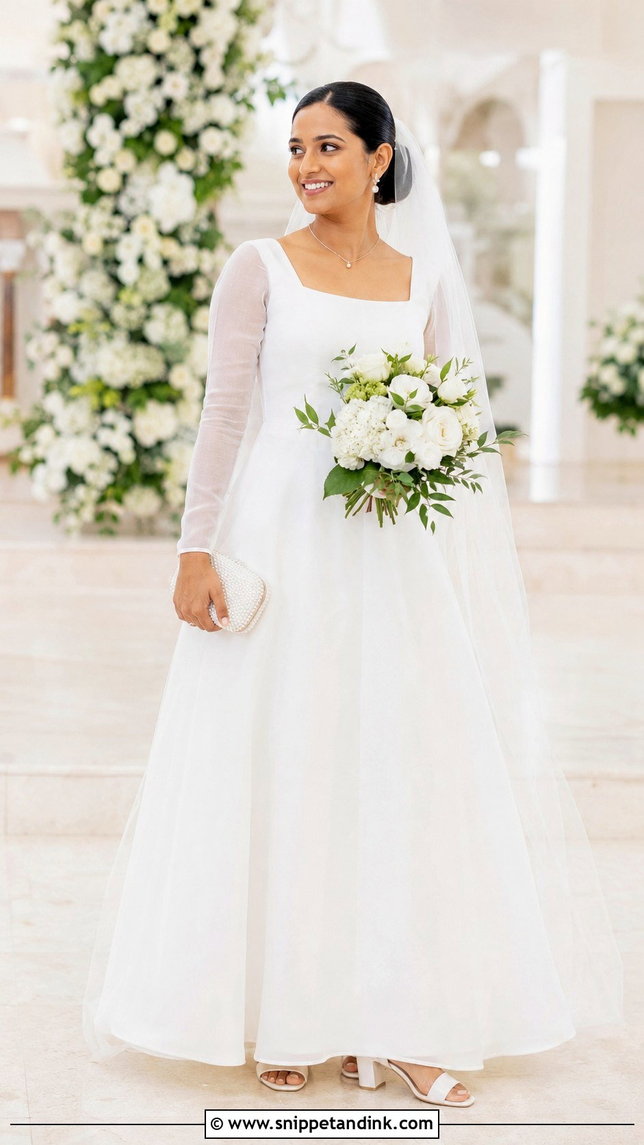 White Gown Konkani Catholic Bride Look - Snippet and Ink - 20 Konkani Bride Ideas