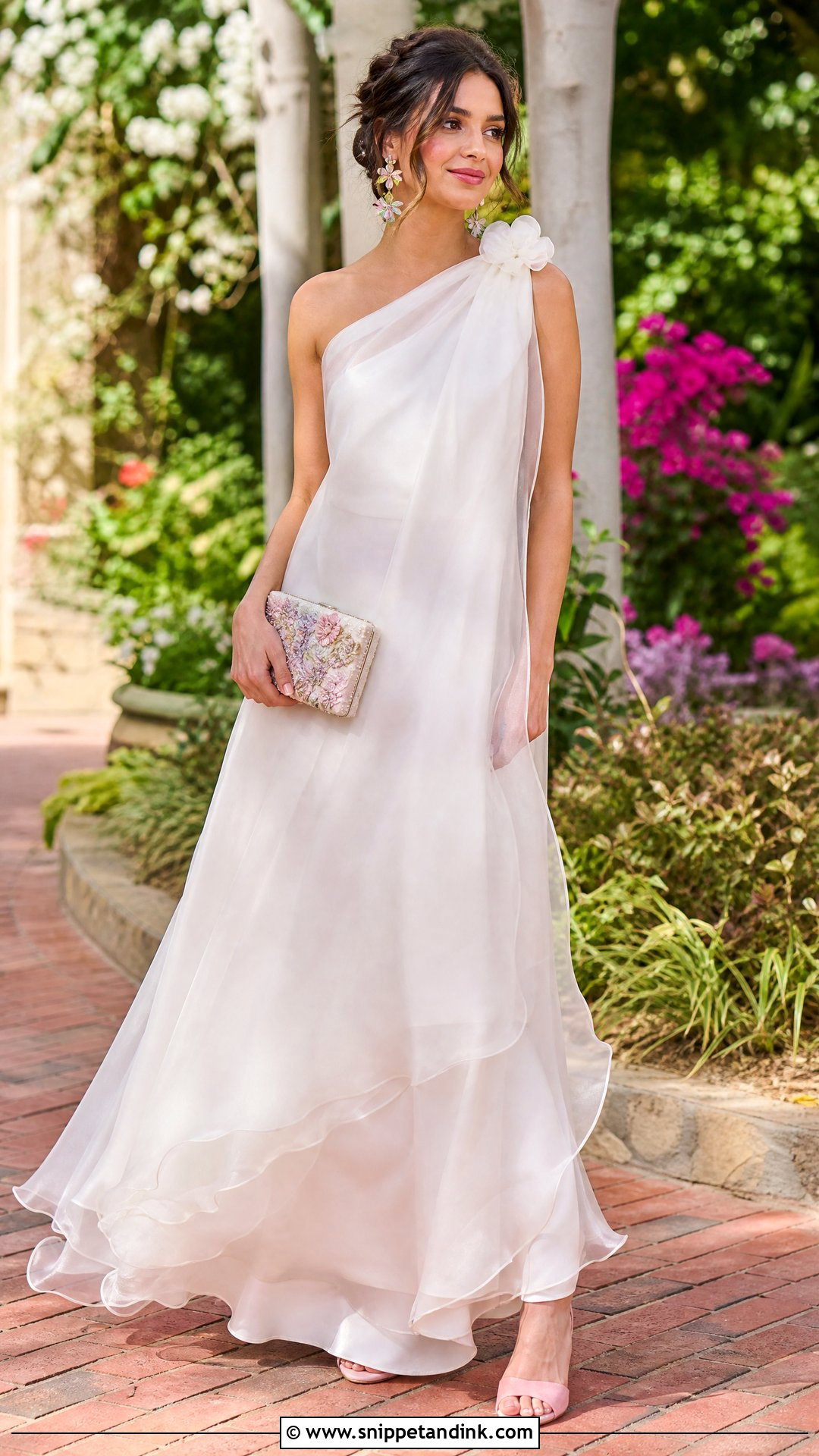 White Gown With Floral Accessories - Snippet and Ink - 20 White Gown Aesthetic Ideas