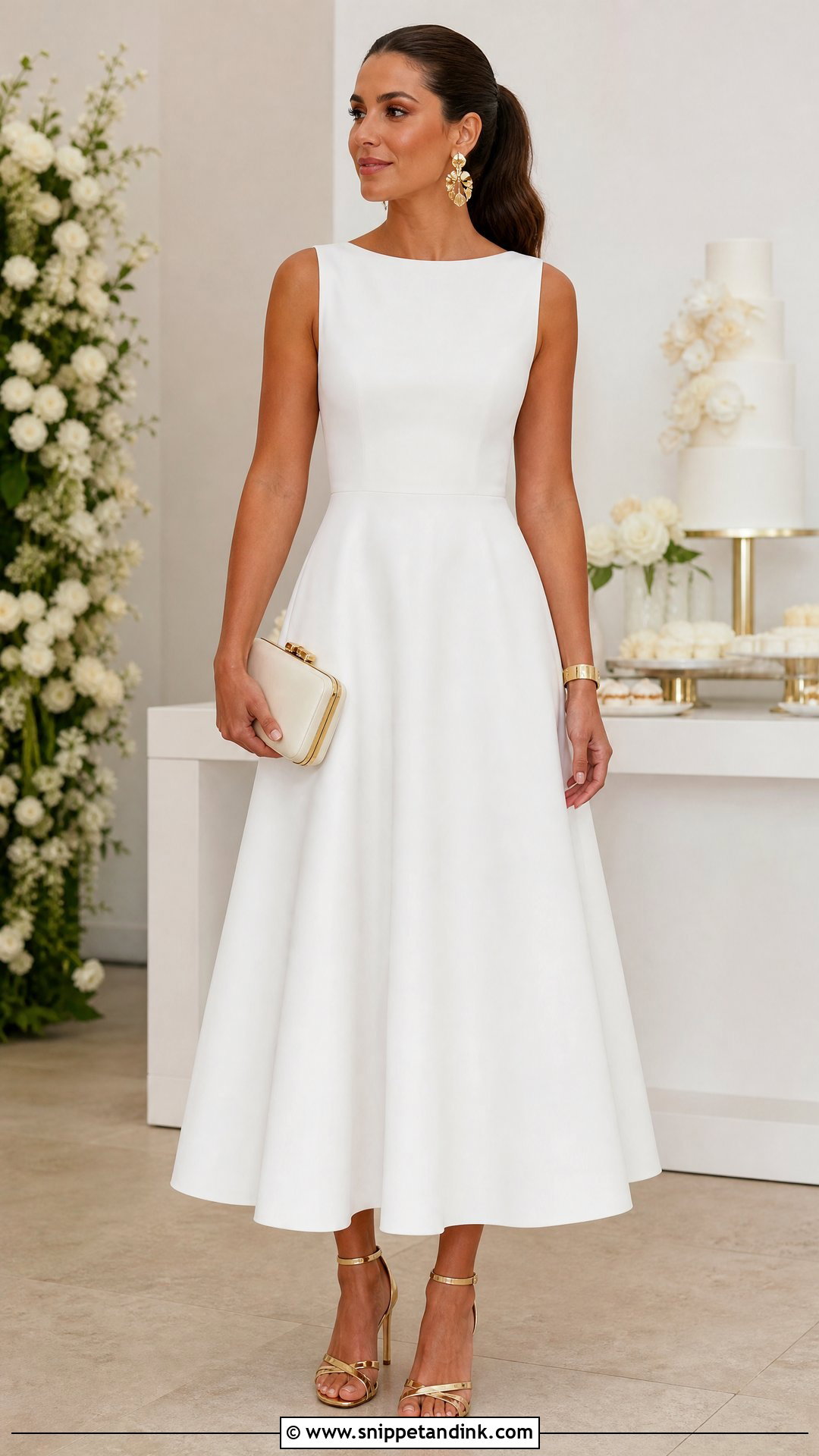 White Gown With Gold Accessories - Snippet and Ink - 20 White Gown Aesthetic Ideas