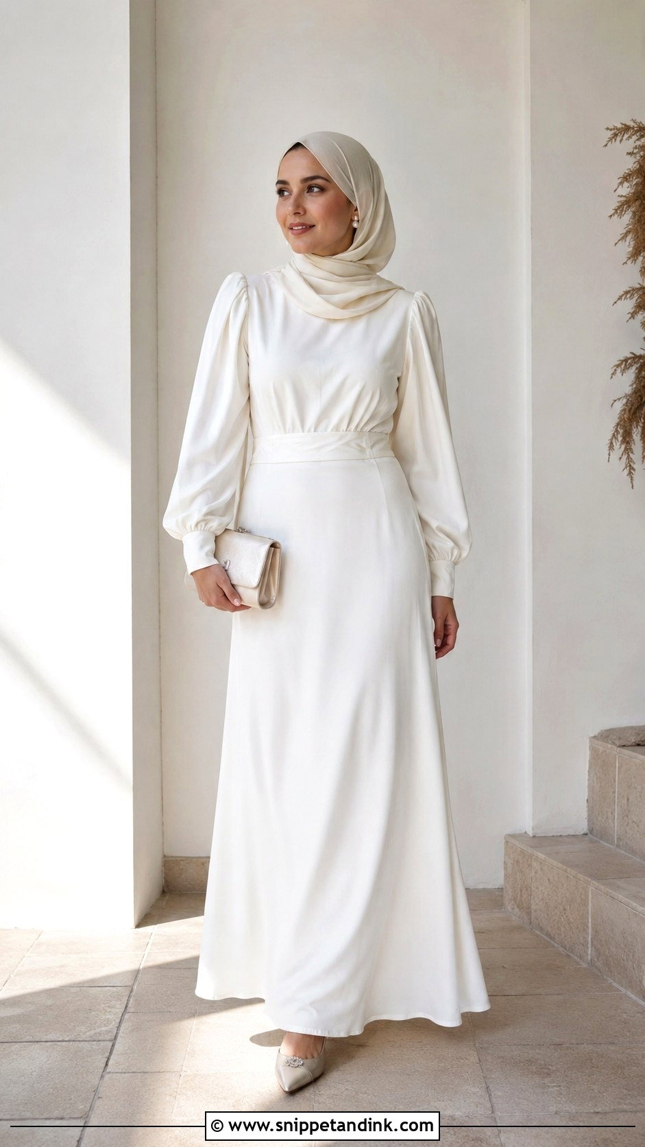 White Gown With Hijab - Snippet and Ink - 25 Gown with Hijab Ideas