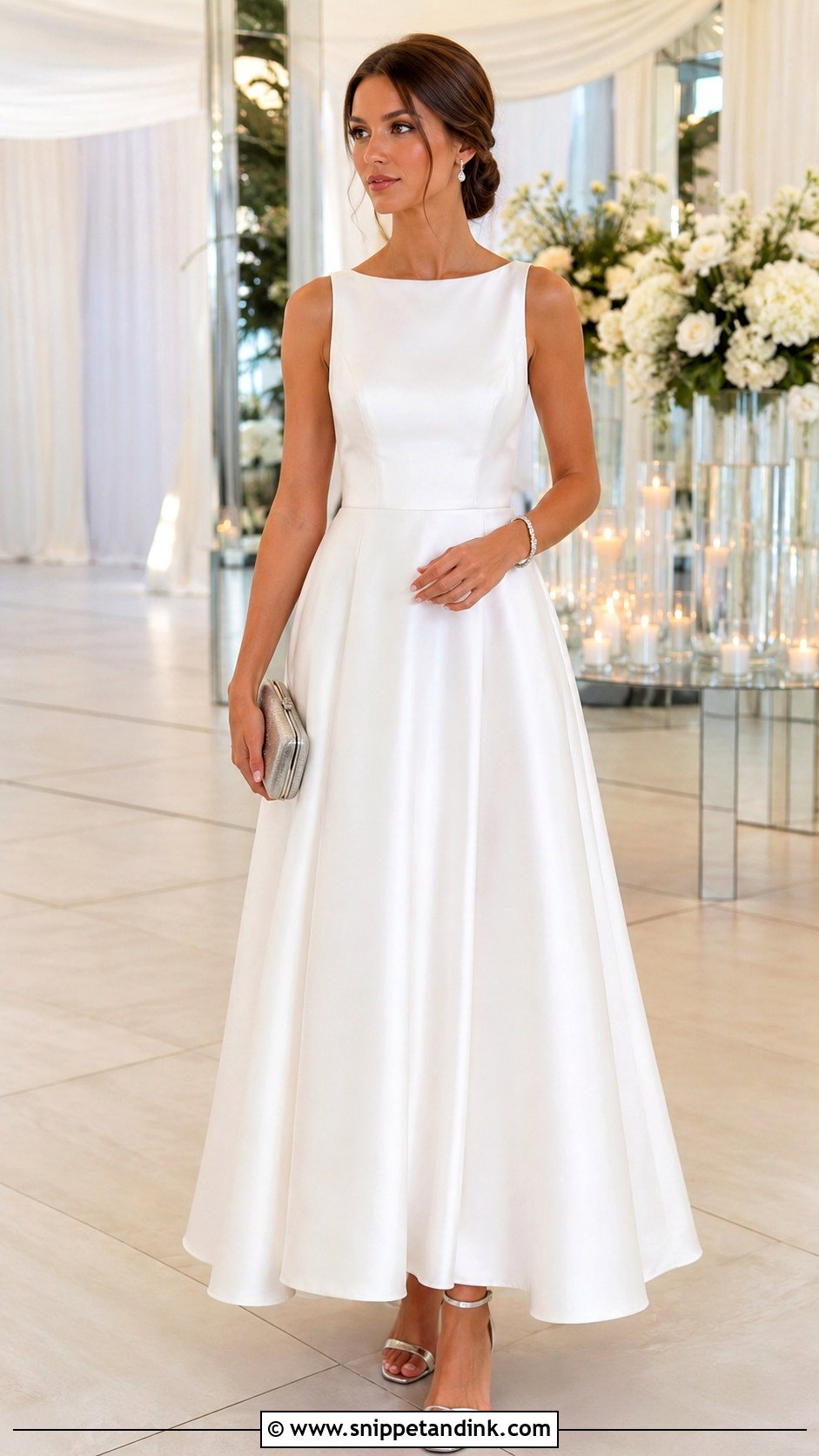 White Gown With Silver Accessories - Snippet and Ink - 25 Simple Gown Designs Classy