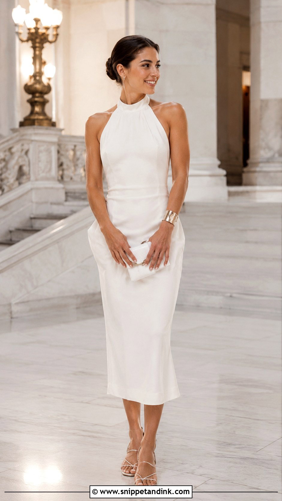 White Halter Court Wedding Dress - Snippet and Ink - 25 Simple Court Wedding Dress Ideas