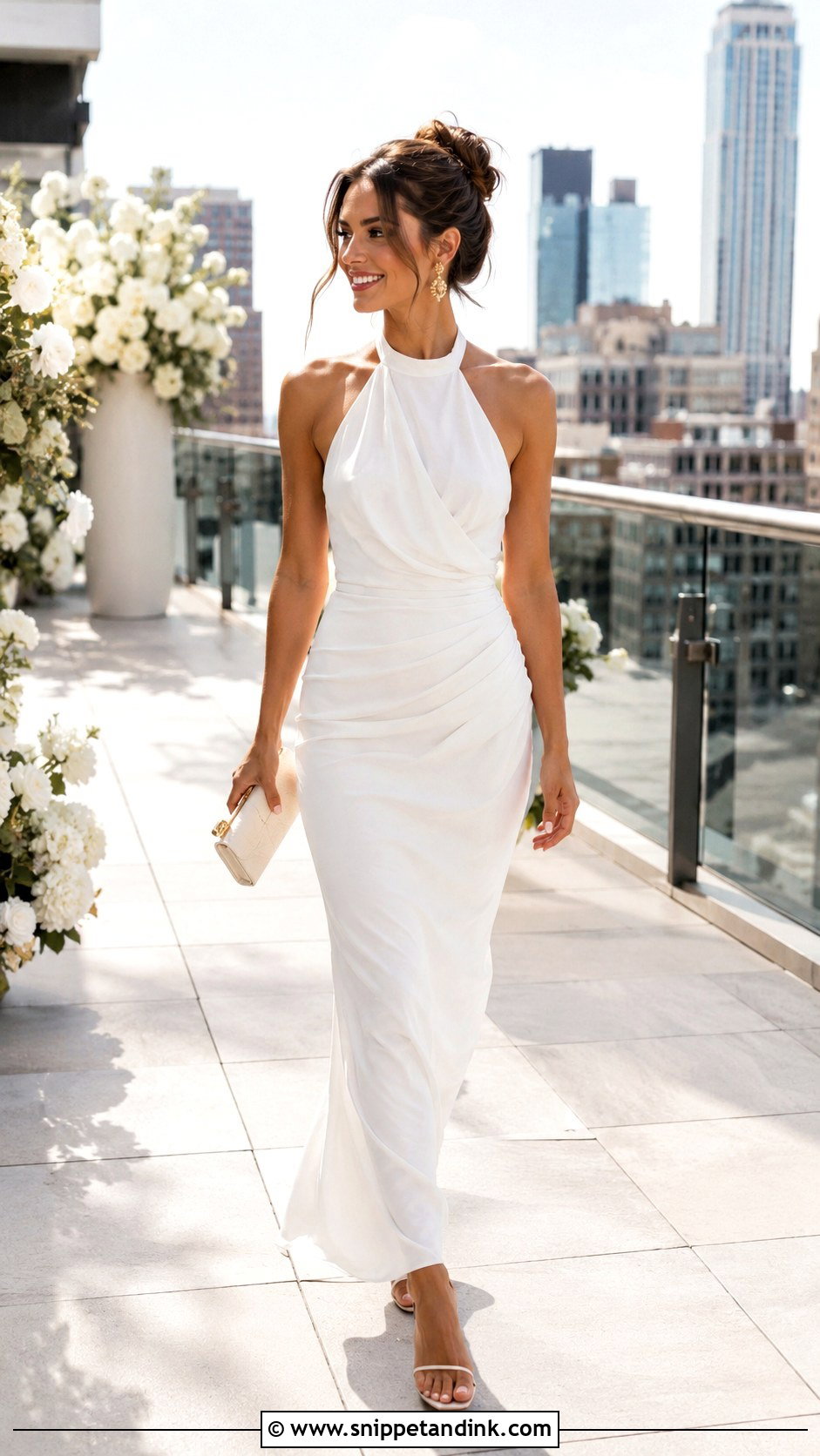 White Halter Dress Wedding Outfit - Snippet and Ink - 25 White Dress for Wedding Ideas