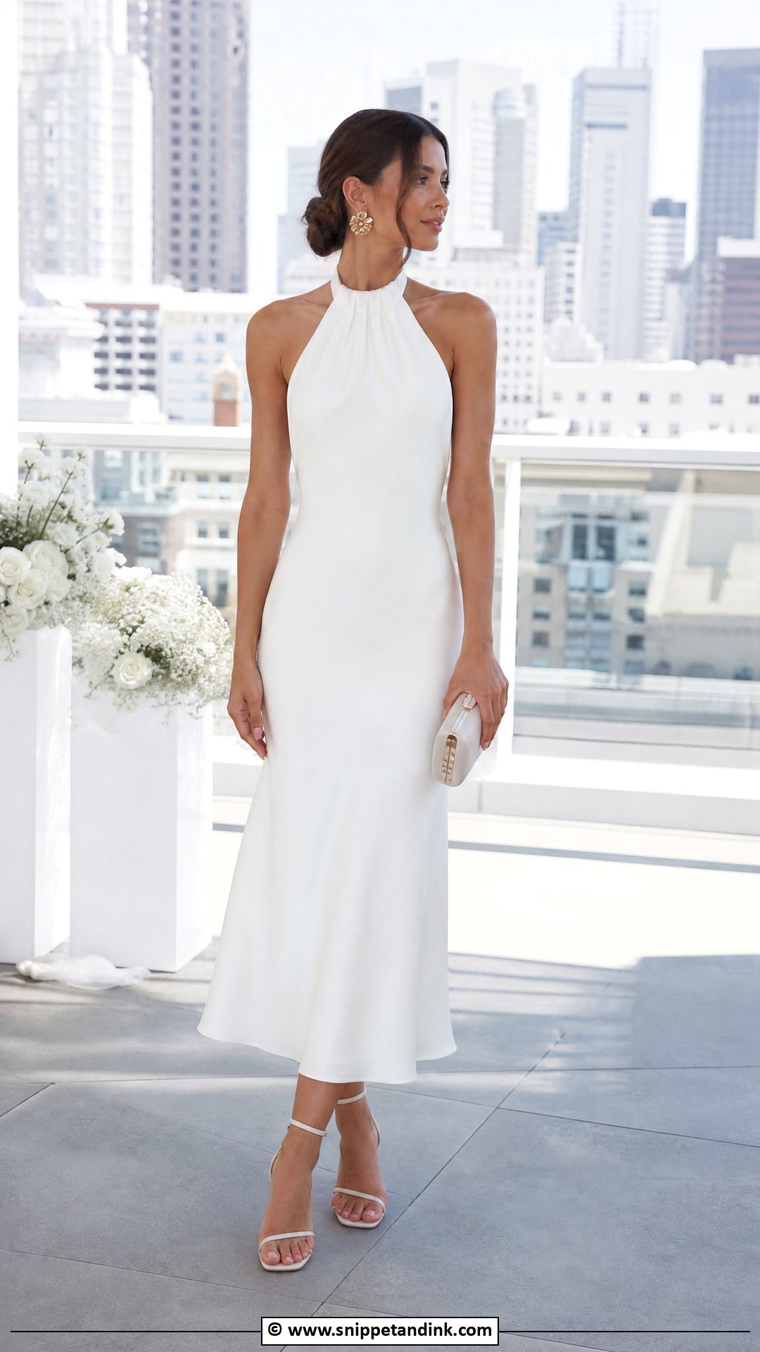White Halter Wedding Dress - Snippet and Ink - 35 Casual Wedding Dress Ideas