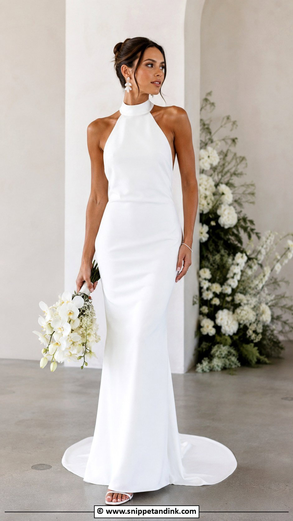 White Halter Wedding Dress - Snippet and Ink - 35 White Wedding Dresses