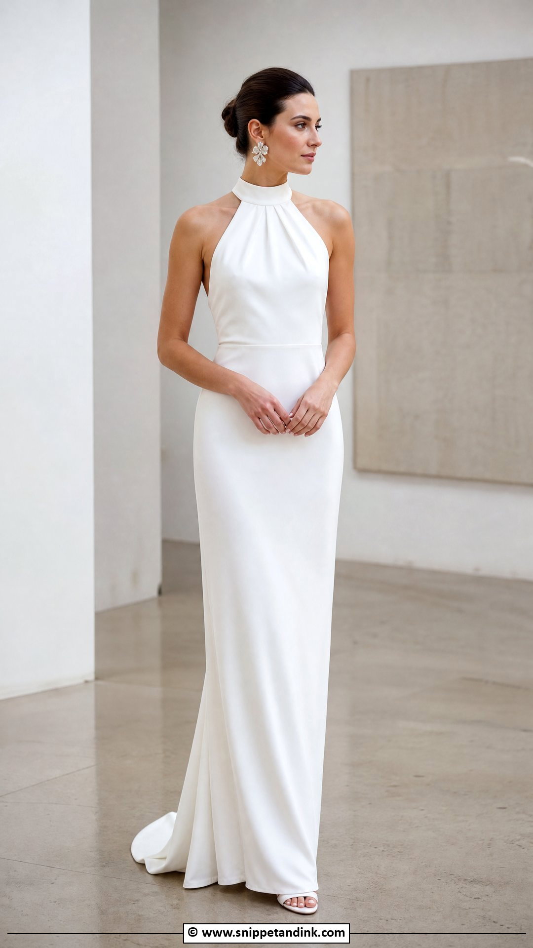 White Halter Wedding Dress - Snippet and Ink - 30 White Wedding Dress Ideas