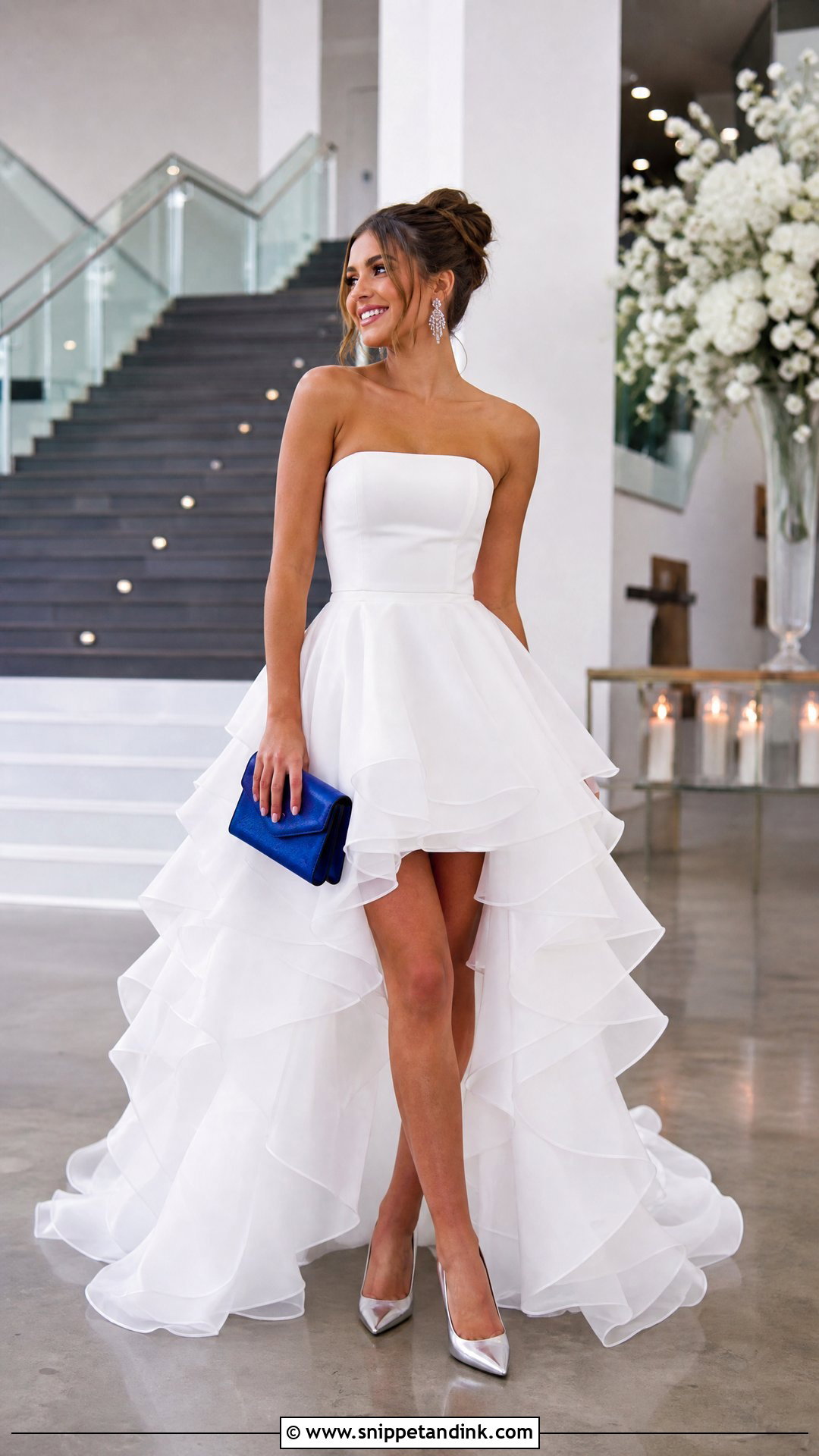 White High Low Ruffle Ball Gown - Snippet and Ink - 20 Ruffle Ball Gown Ideas