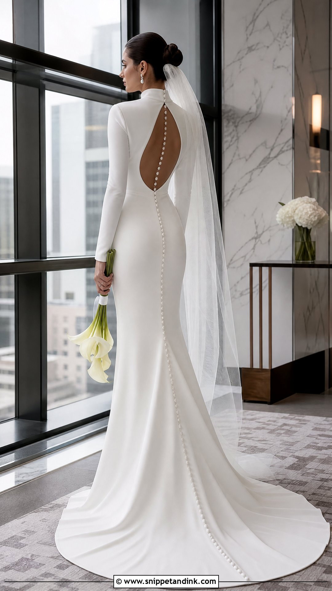 White High Neck Mermaid Wedding Dress - Snippet and Ink - 20 White Mermaid Wedding Dress Ideas