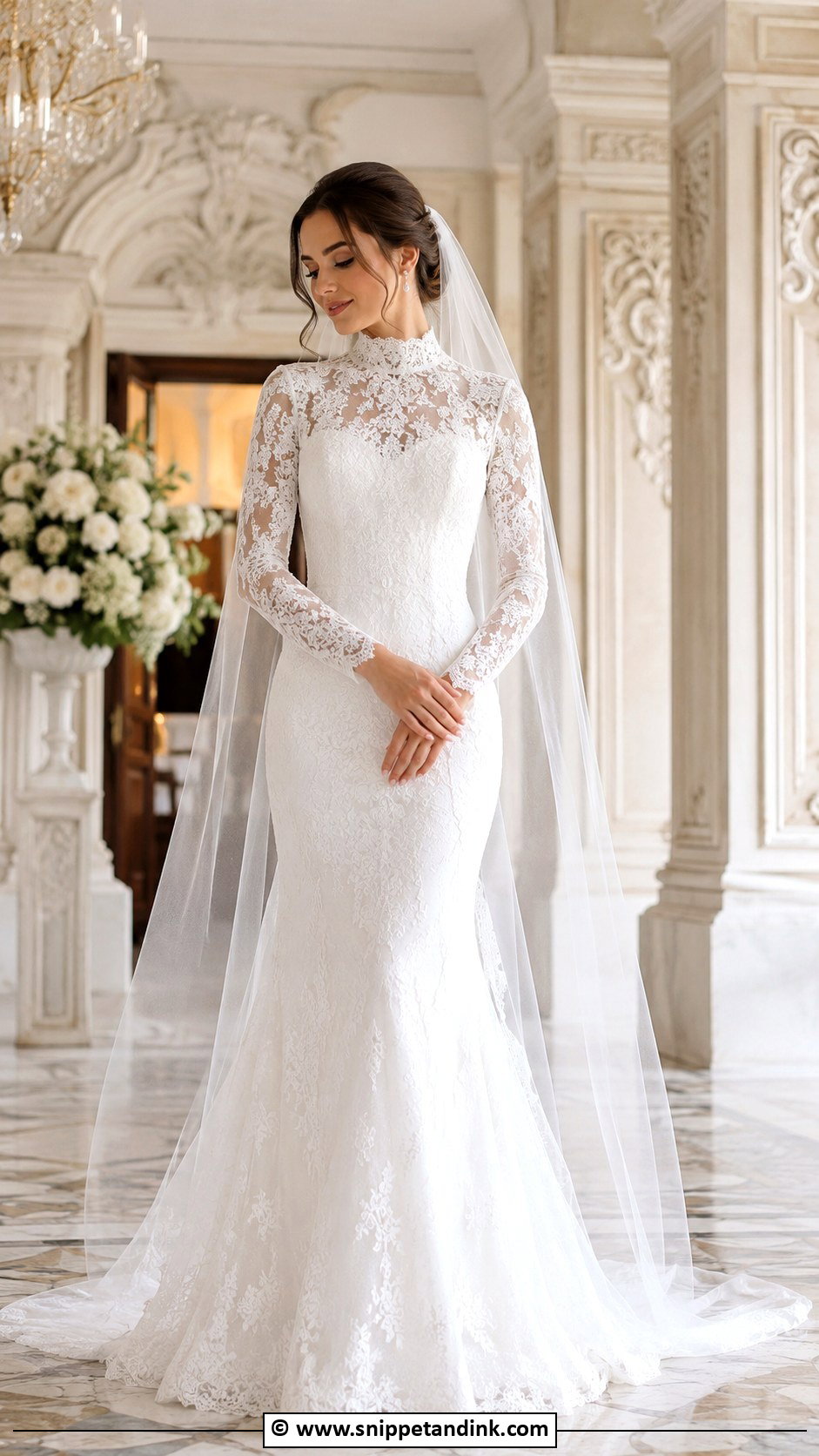 White High Neck Wedding Dress - Snippet and Ink - 35 White Wedding Dresses