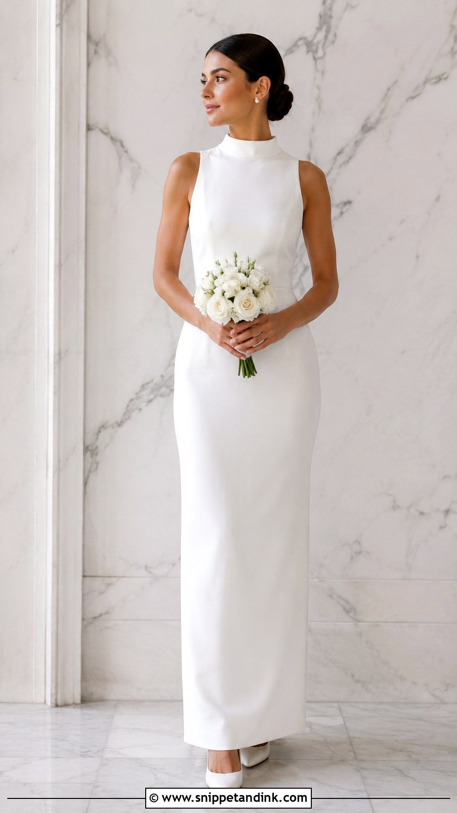 White High Neck Wedding Dress - Snippet and Ink - 25 Simple White Wedding Dress Ideas