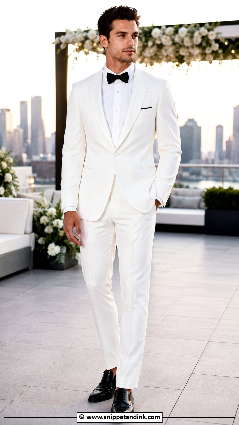 White Hochzeitsanzug With Black Bow Tie - Snippet and Ink - 25 Hochzeitsanzug Ideas