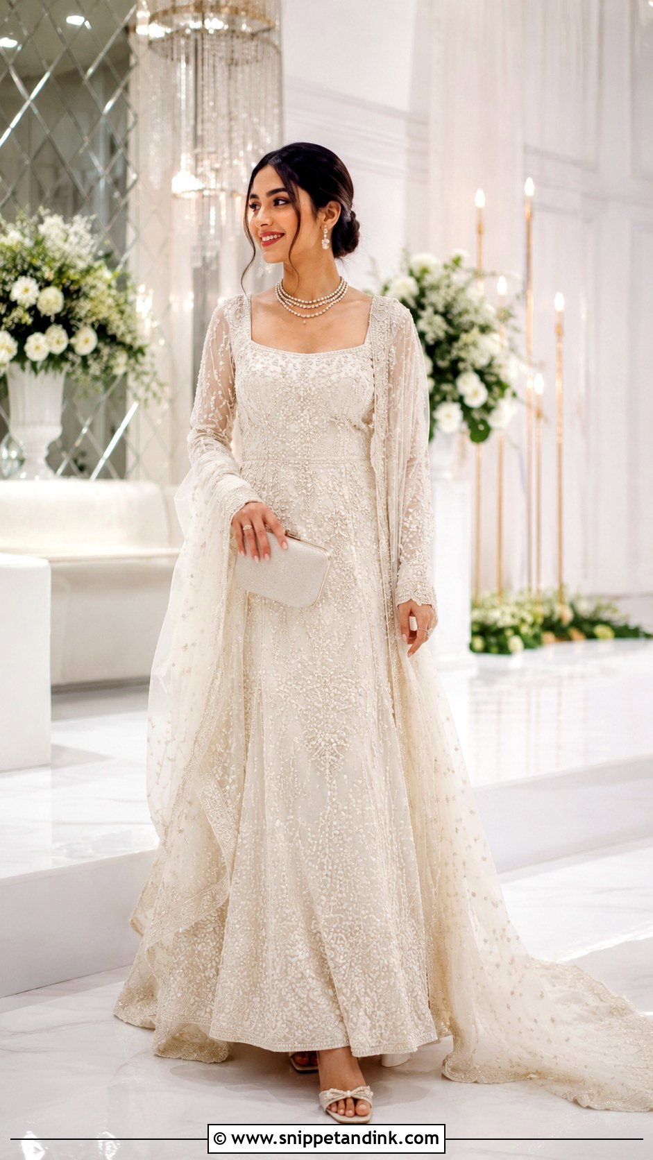 White Indian Wedding Gown - Snippet and Ink - 30 Indian Wedding Gowns
